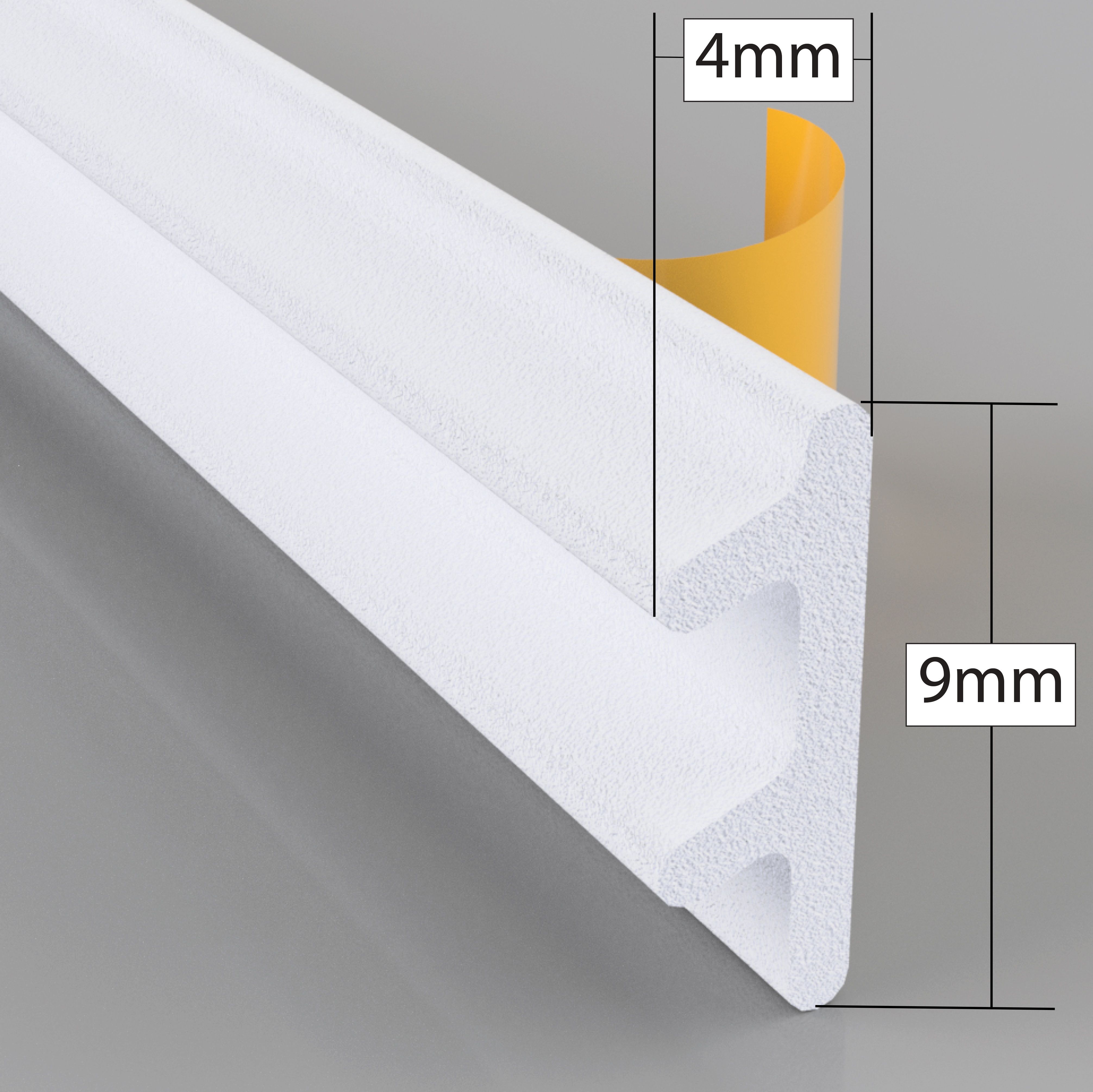 Stormguard Rectangular White Draught seal (L)24m