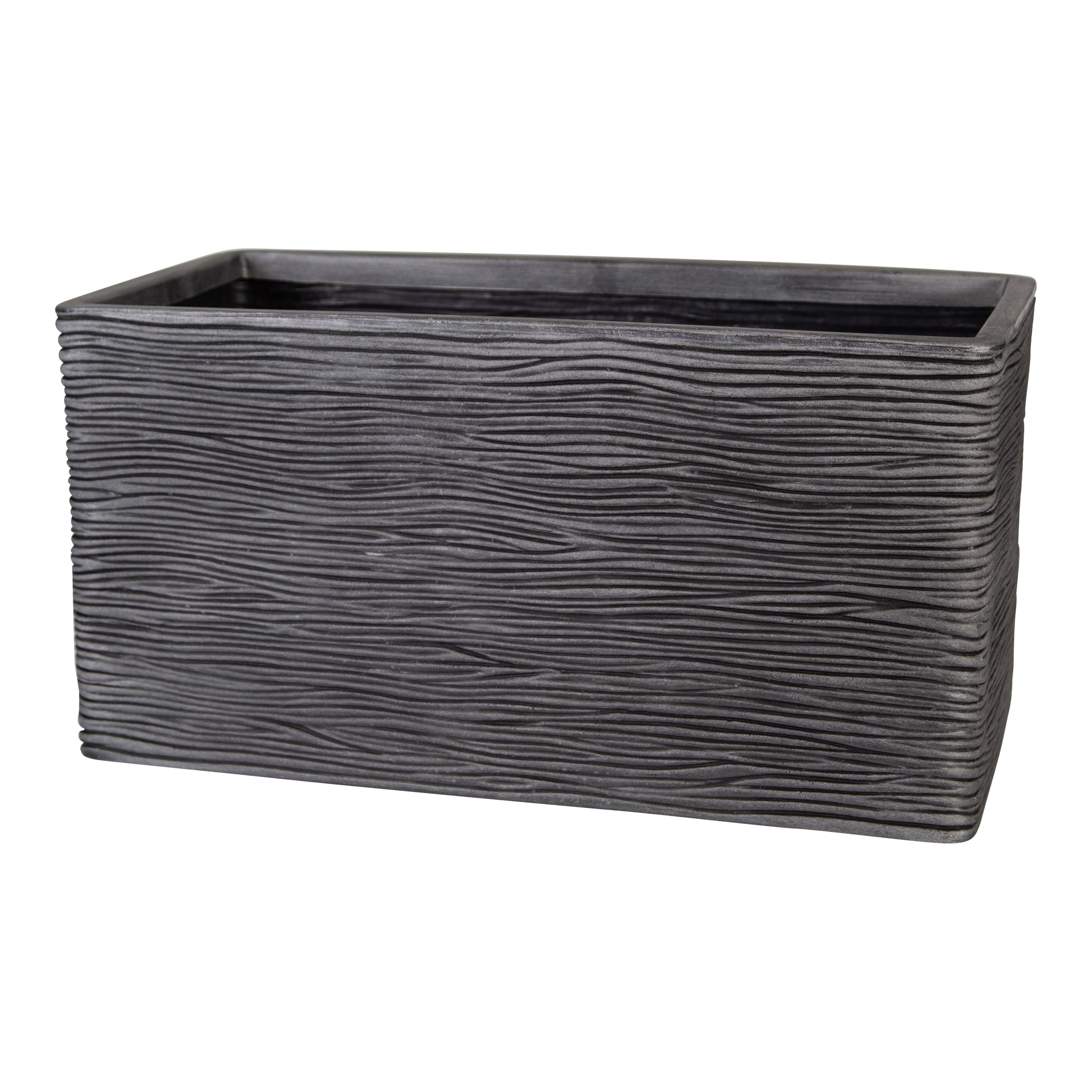Strata Amalfi Pewter Plastic Planter (H)39cm (W)36cm