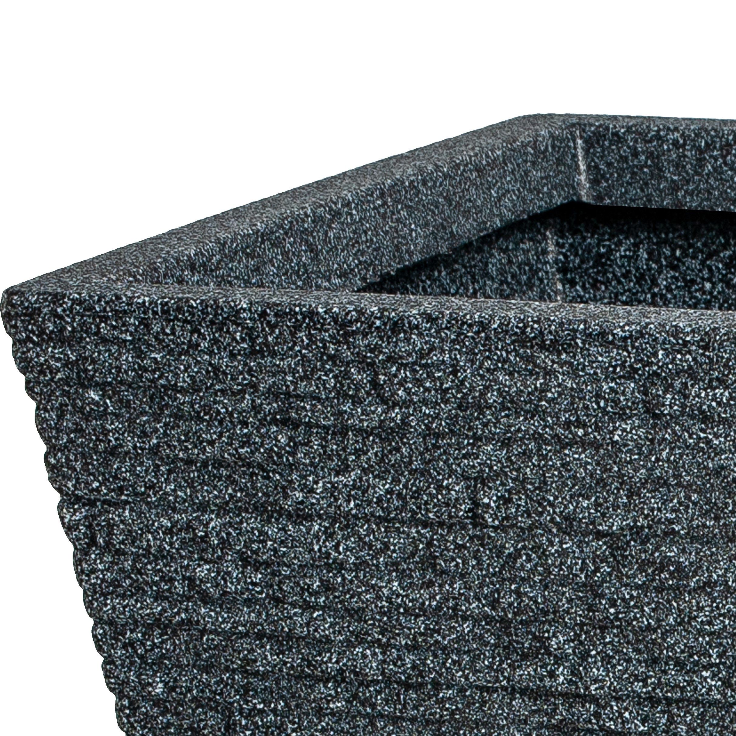 Strata Ash Plastic Slate Effect Square Planter (H)33cm (W)33.5cm (D)33.5cm