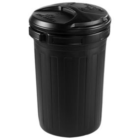 Strata Black Outdoor litter bin, 80L