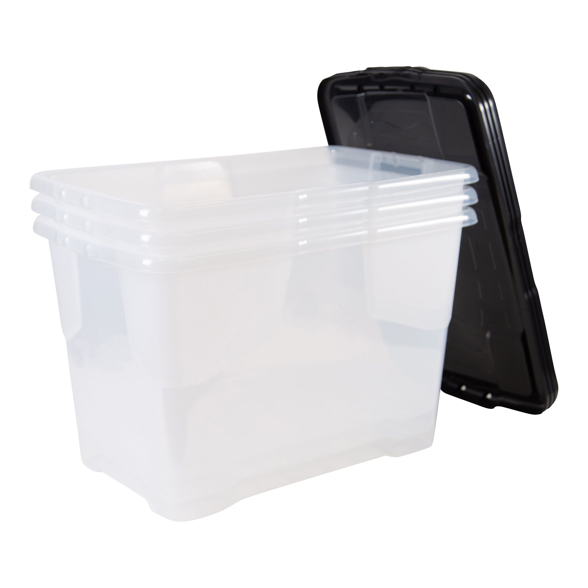 Form Fitty Black 26L Plastic Stackable Storage box
