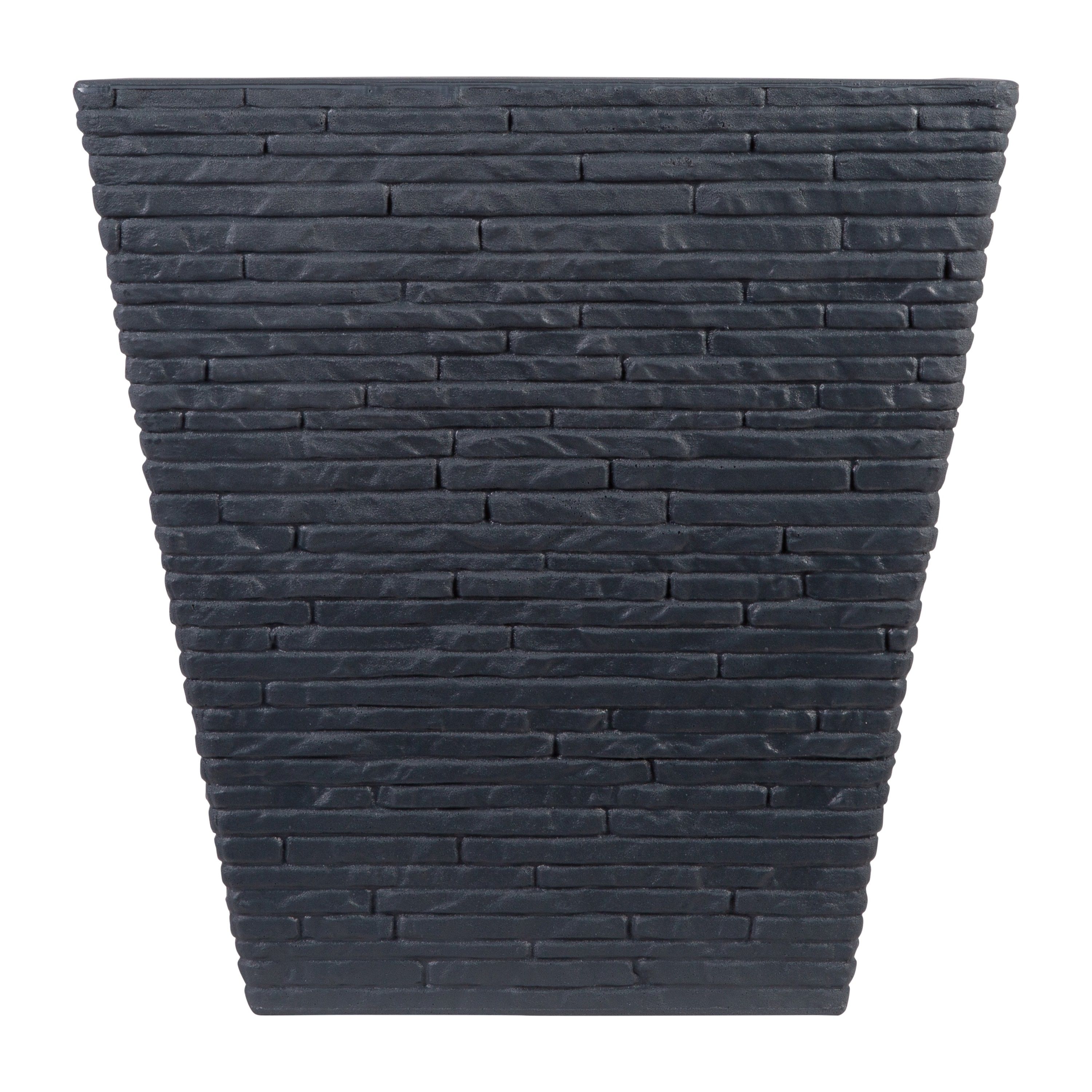 Strata Graphite Plastic Slate Effect Square Planter (H)33cm (W)33.5cm (D)33.5cm