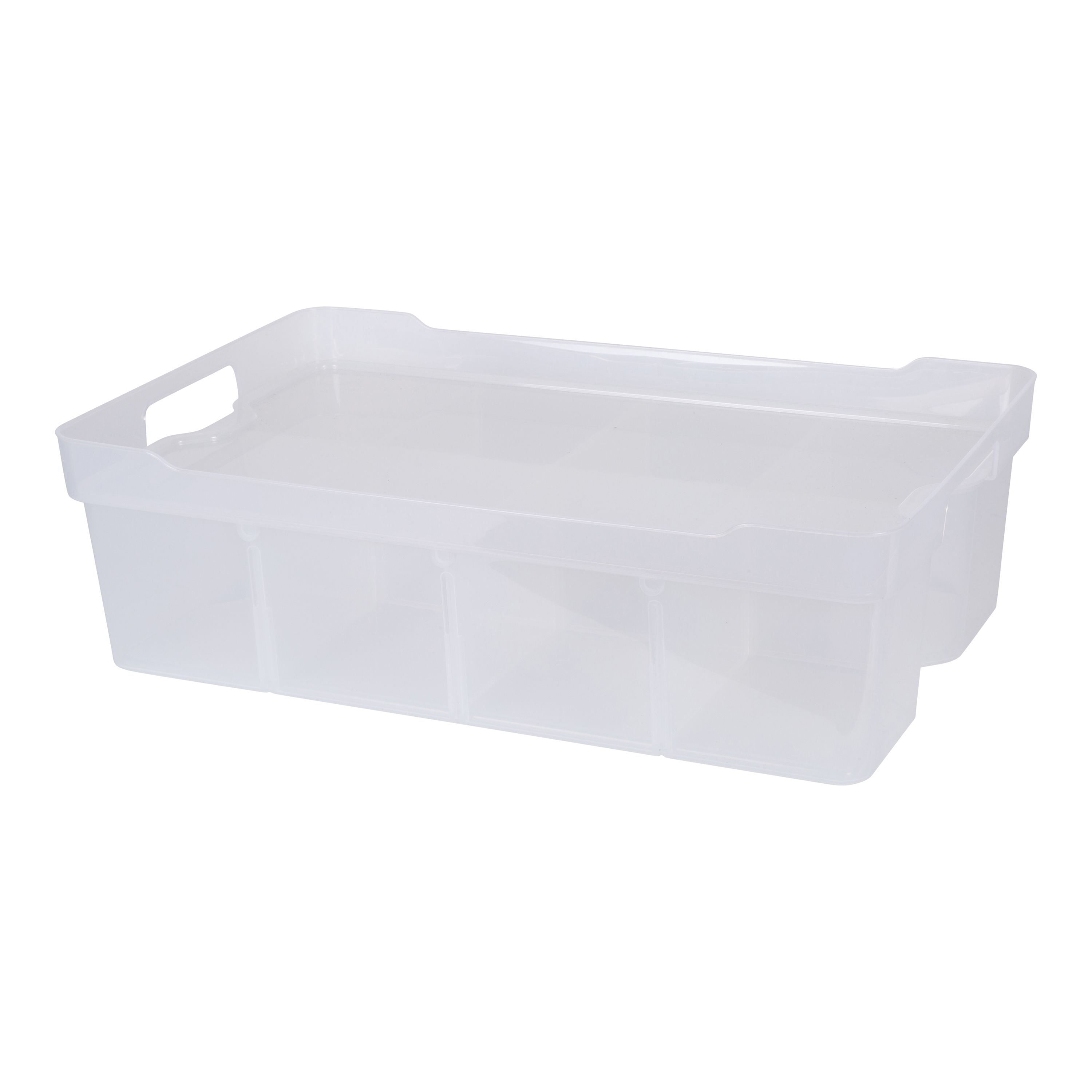 Strata Organise Me Plastic Large Stackable Storage basket & Lid (H)16.5cm (W)35.5cm (D)56cm