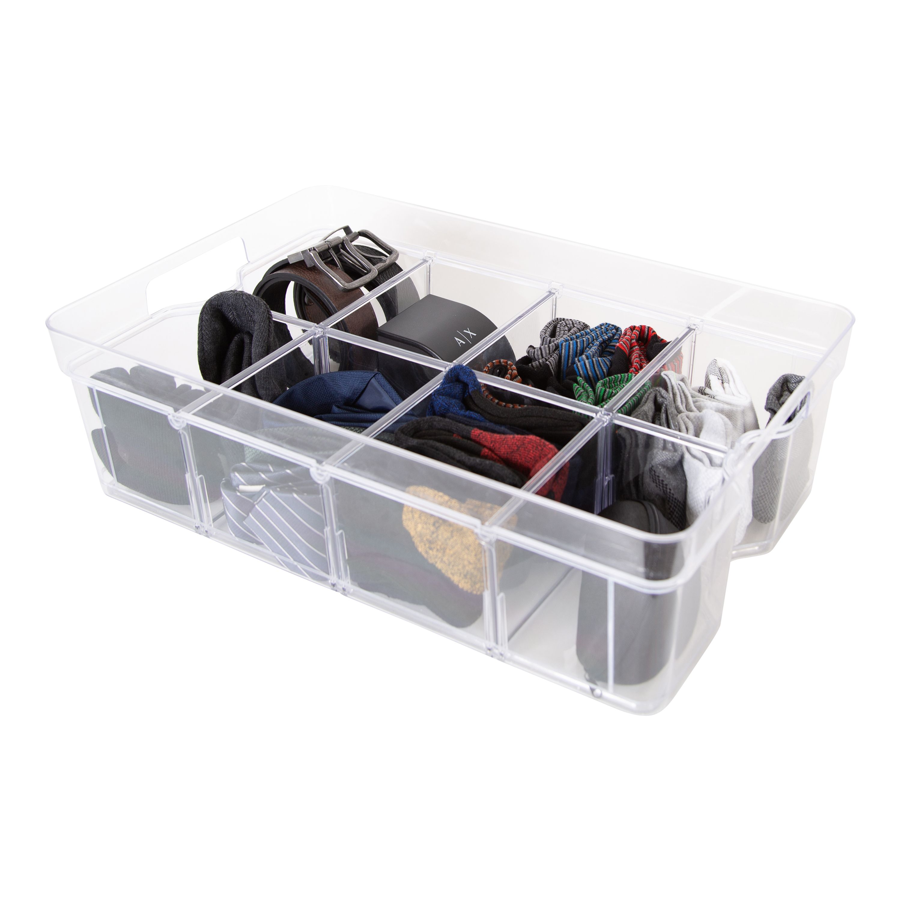 Strata Organise Me Plastic Large Stackable Storage basket & Lid (H)16.5cm (W)35.5cm (D)56cm