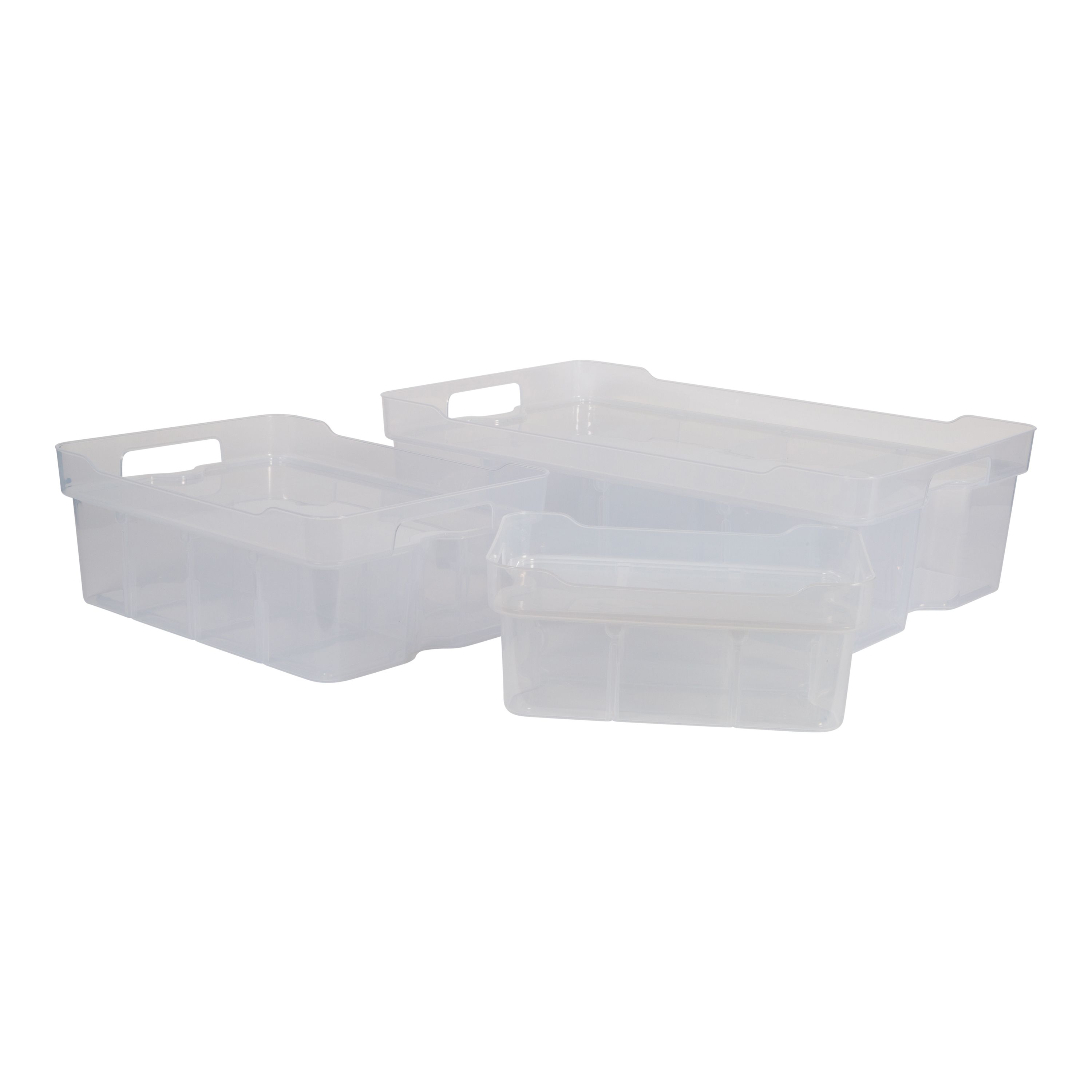 Strata Organise Me Plastic Small Stackable Storage basket & Lid (H)12.5cm (W)19.5cm (D)30cm