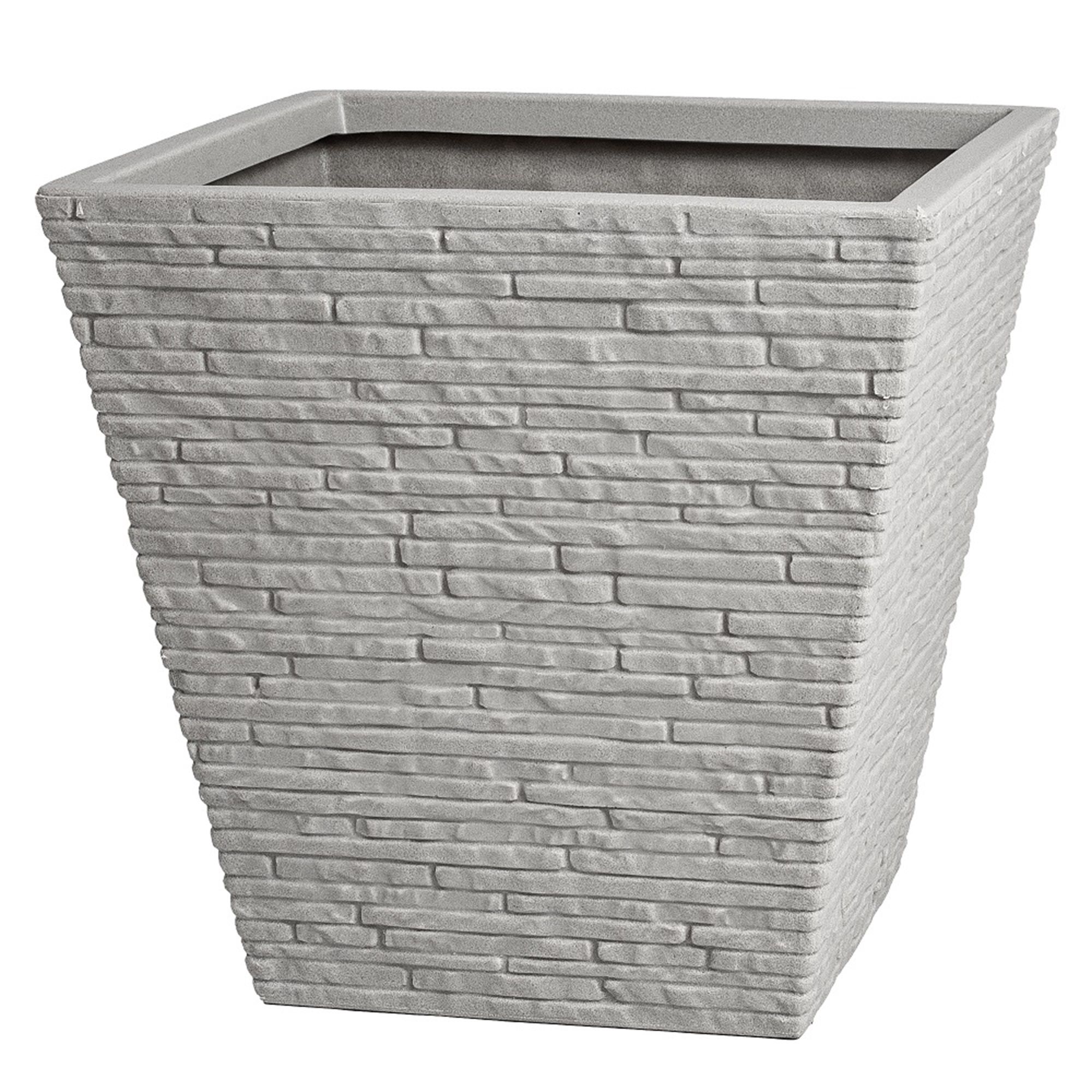 Strata Stone Plastic Slate Effect Square Planter (H)33cm (W)33.5cm (D)33.5cm
