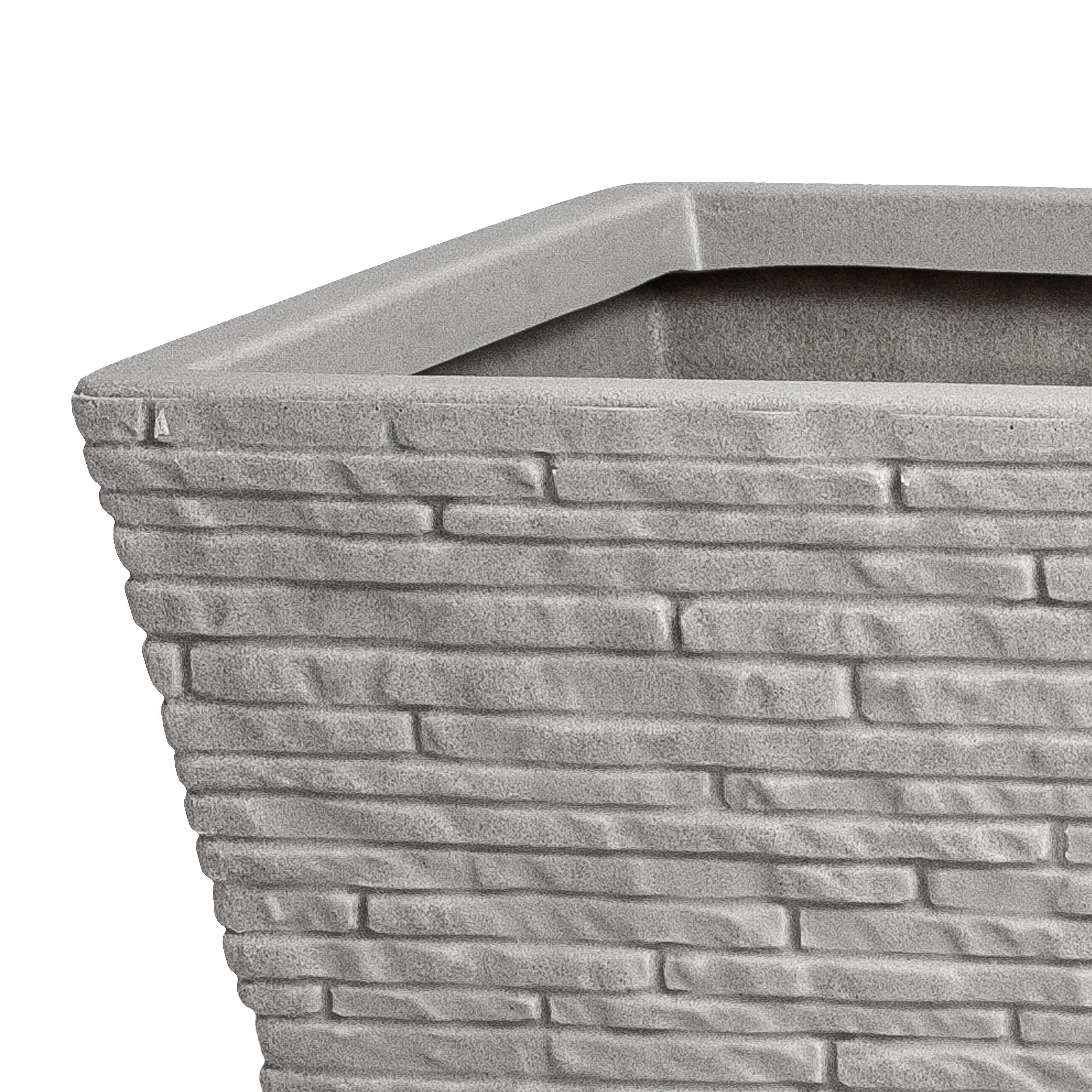 Strata Stone Plastic Slate Effect Square Planter (H)33cm (W)33.5cm (D)33.5cm