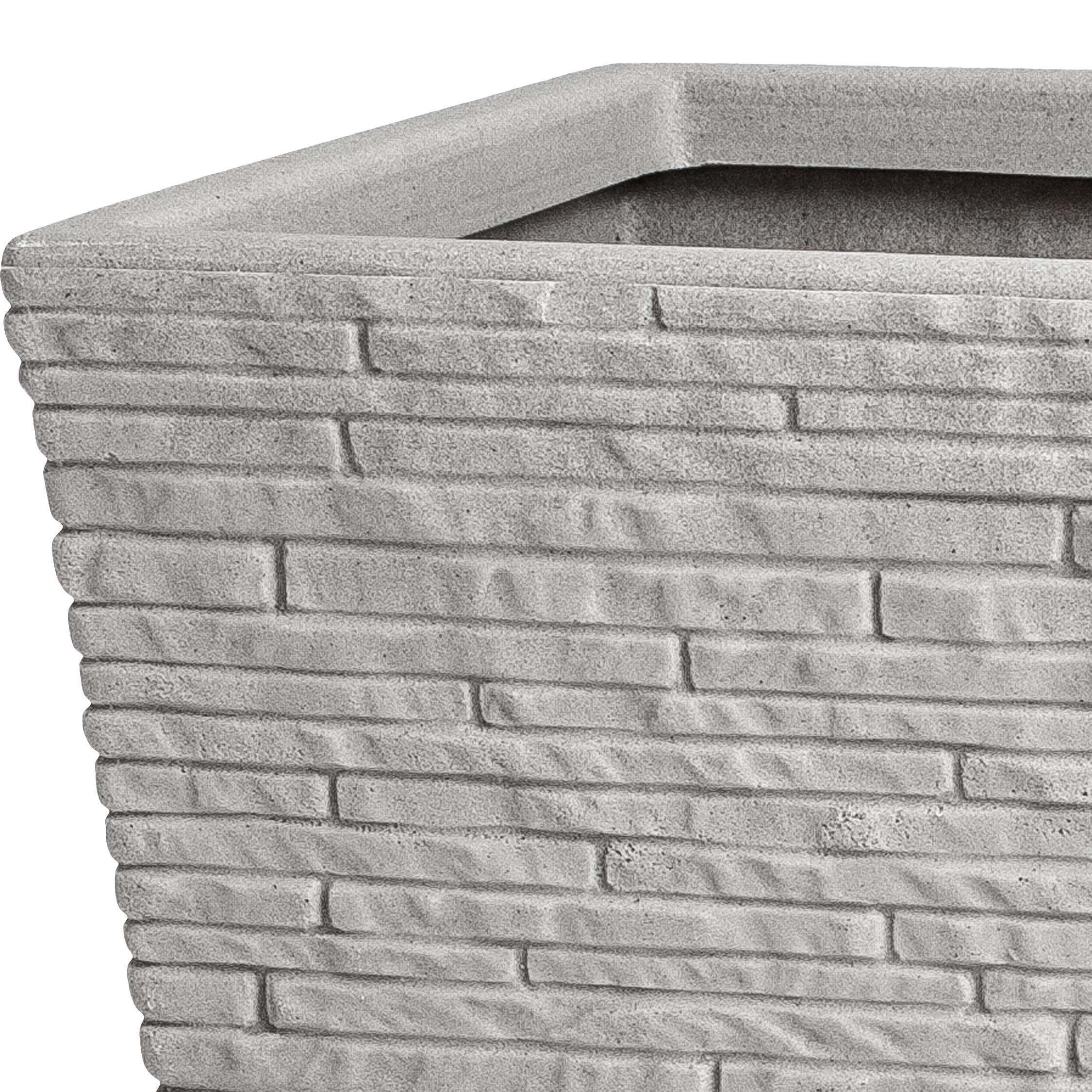 Strata Stone Plastic Slate Effect Square Planter (H)45cm (W)30cm (D)30cm