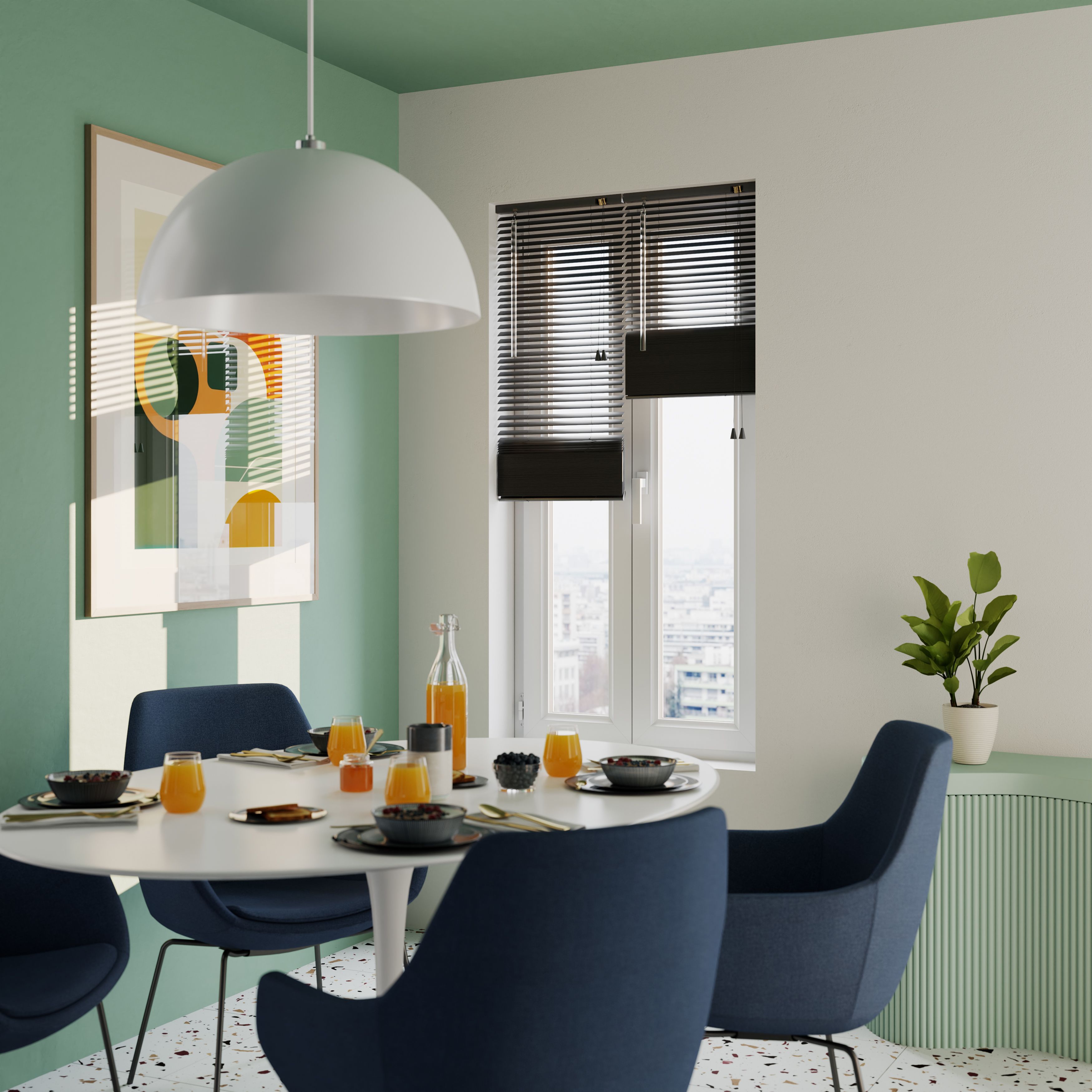 Studio Black Aluminium Venetian Blind (W)45cm (L)180cm