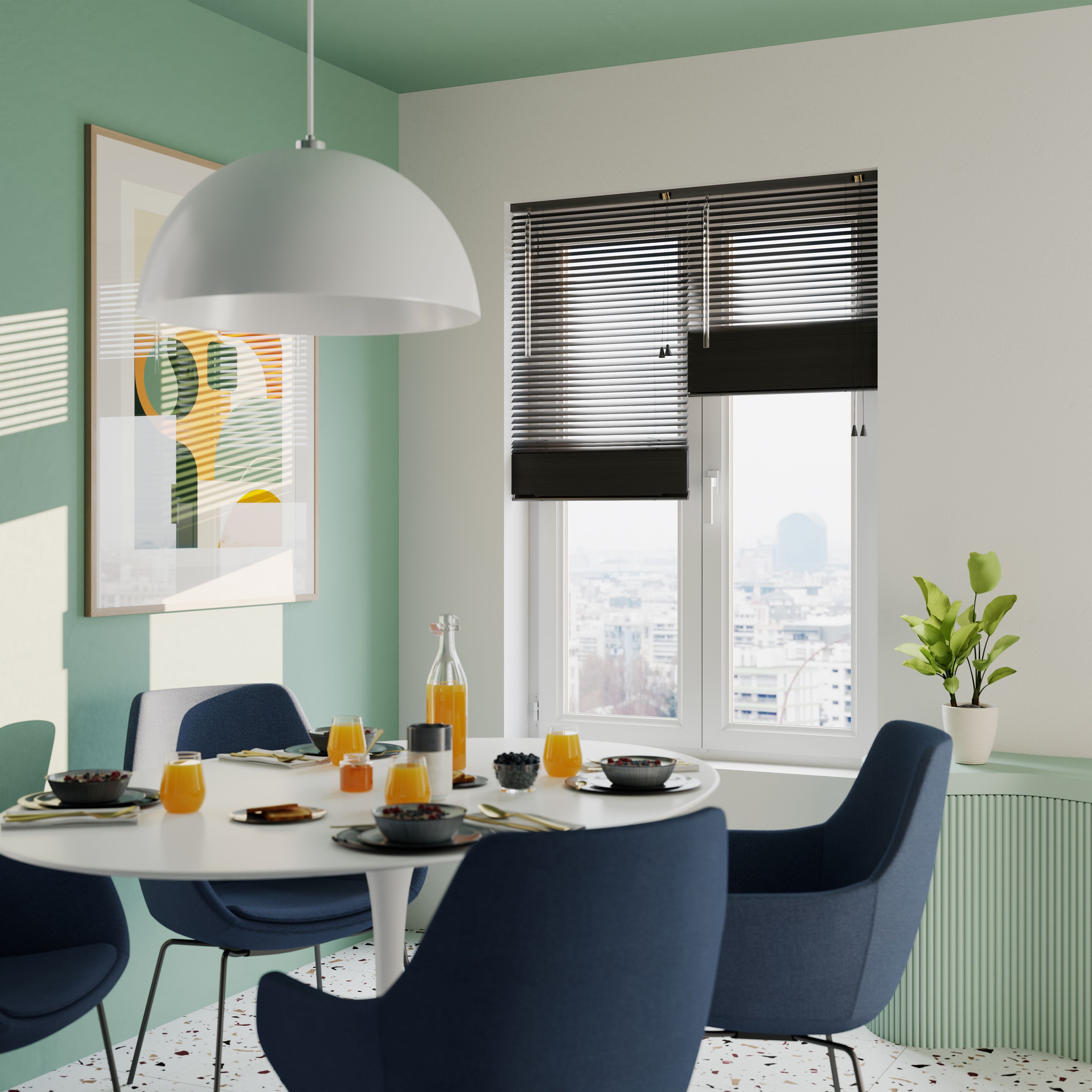 Studio Black Aluminium Venetian Blind (W)60cm (L)180cm