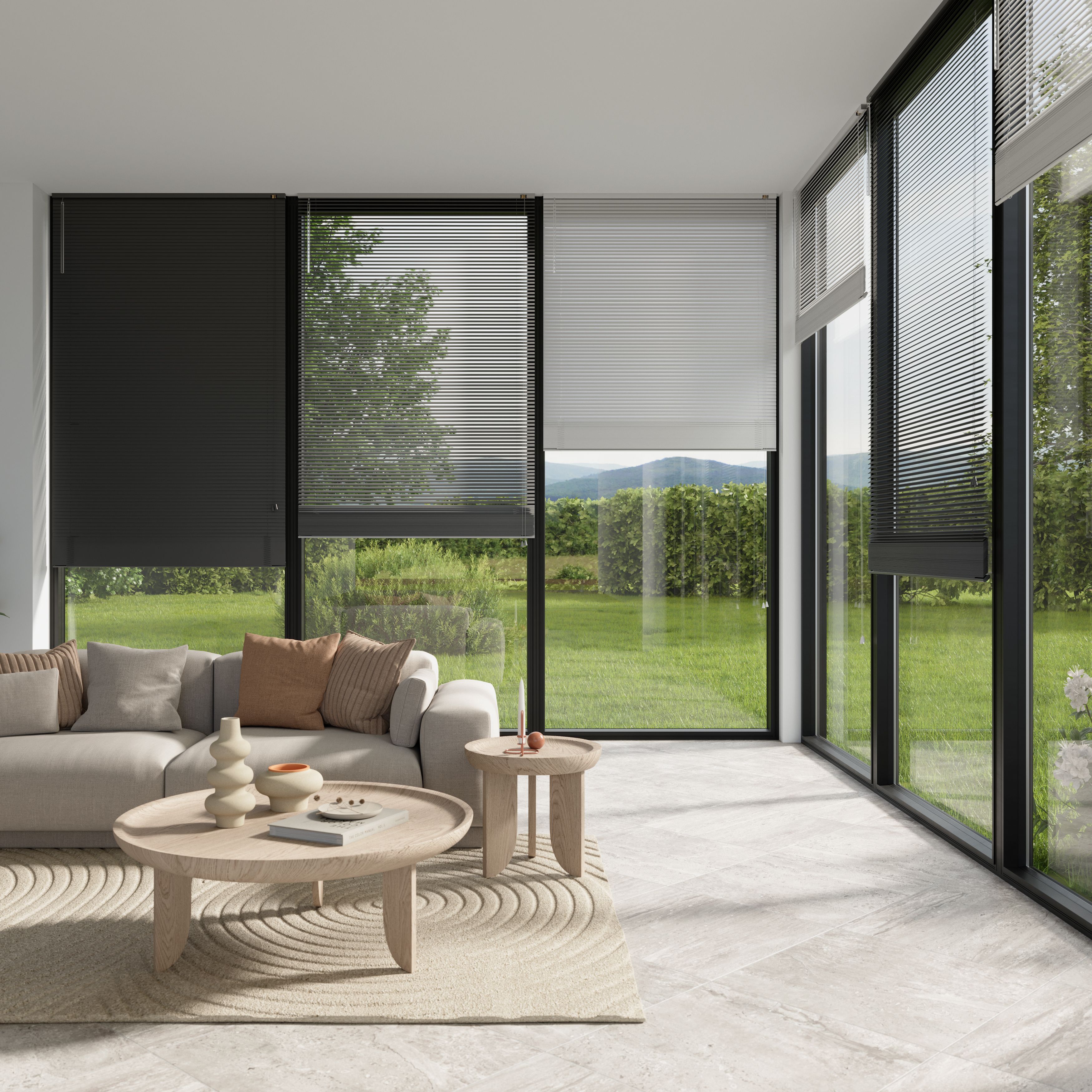 Studio Grey Nickel effect Aluminium Venetian Blind (W)60cm (L)180cm