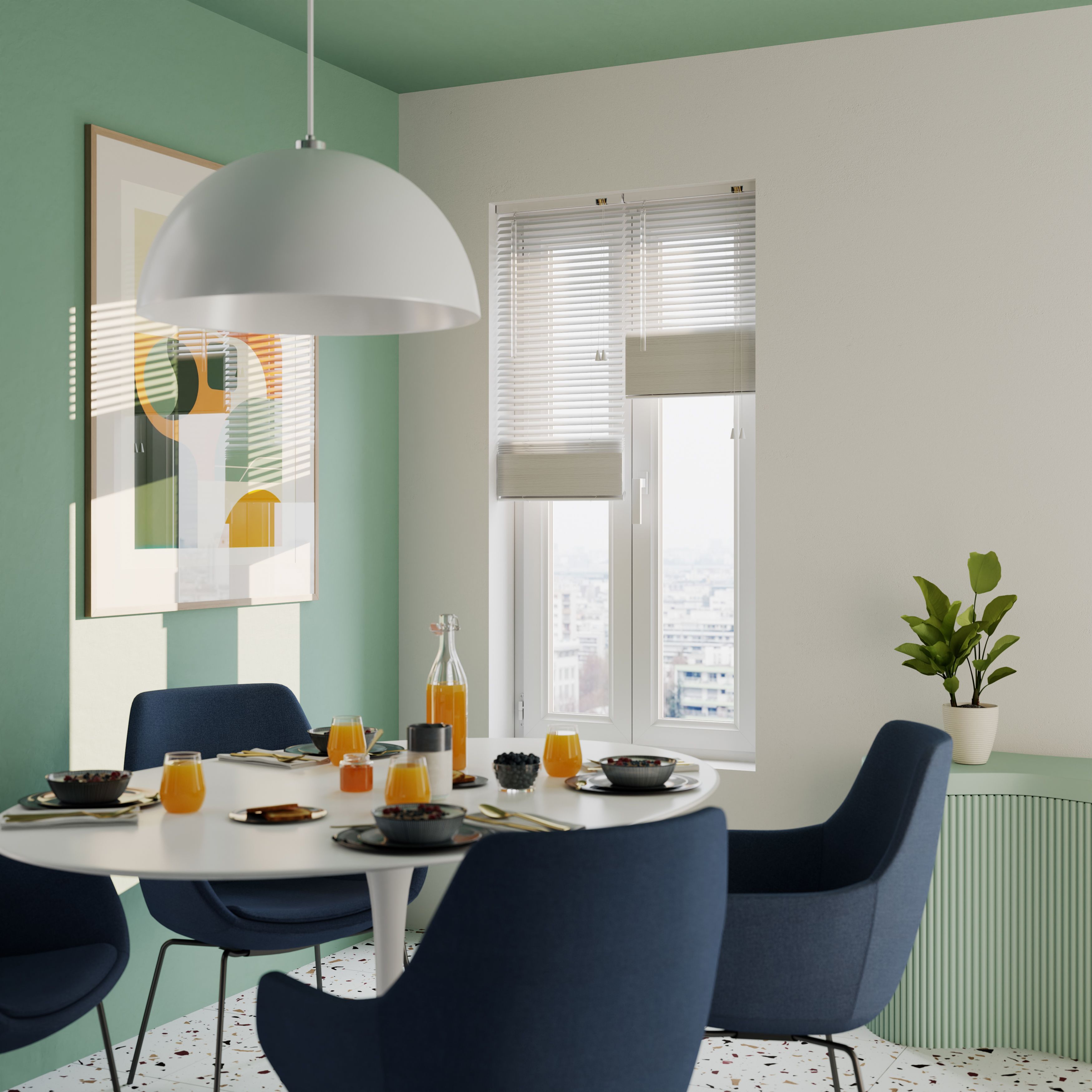 Studio White Aluminium Venetian Blind (W)40cm (L)180cm