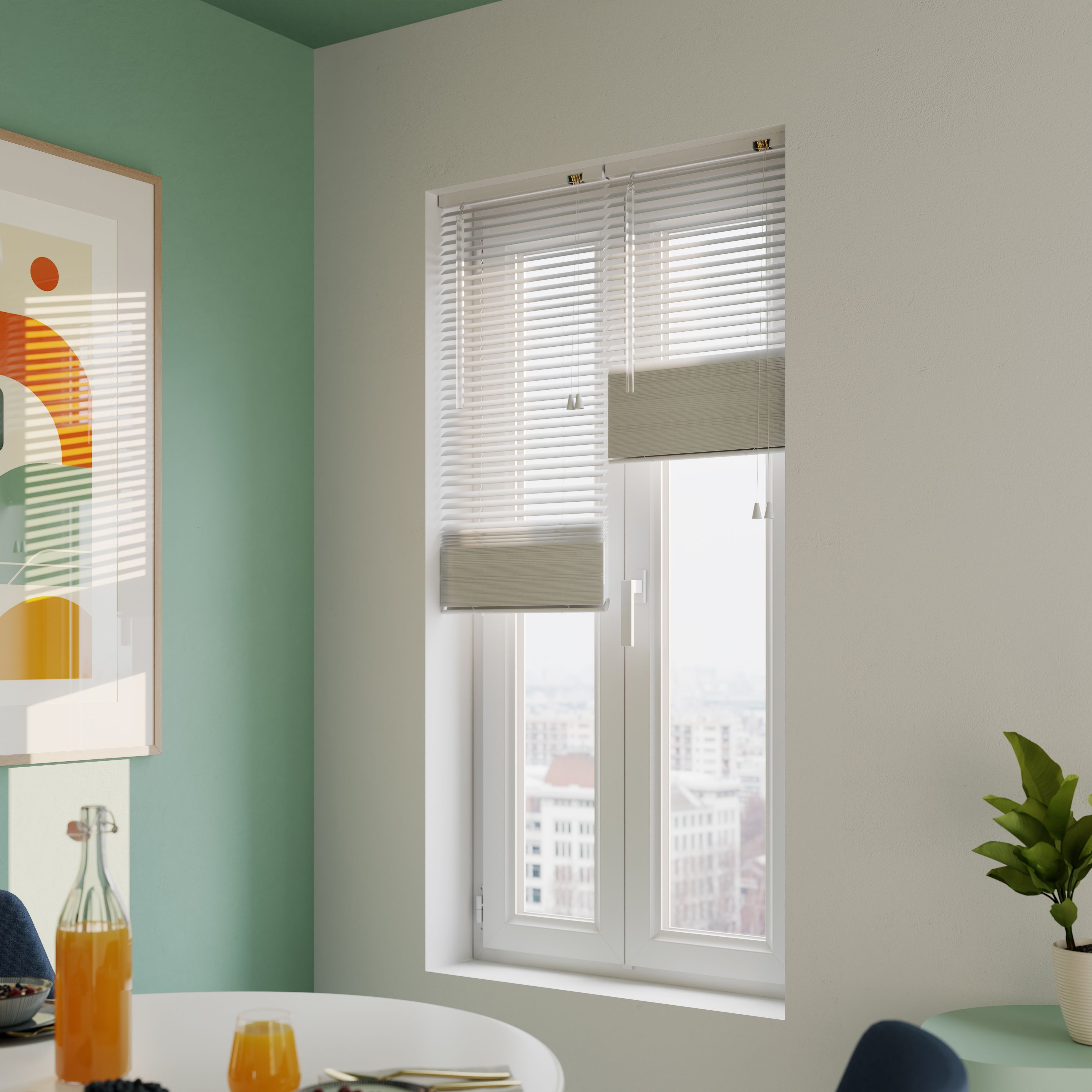 Studio White Aluminium Venetian Blind (W)45cm (L)180cm