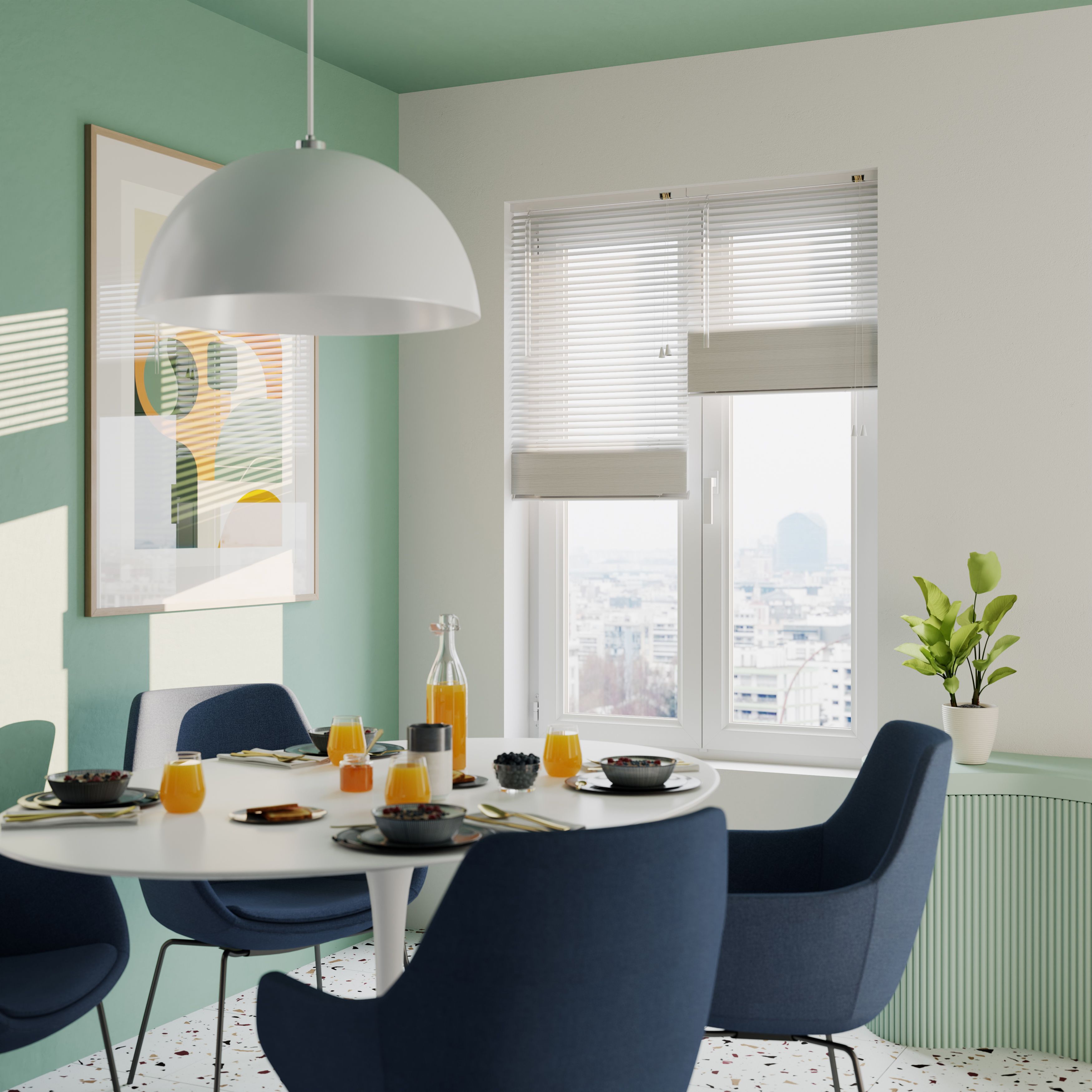Studio White Aluminium Venetian Blind (W)60cm (L)180cm
