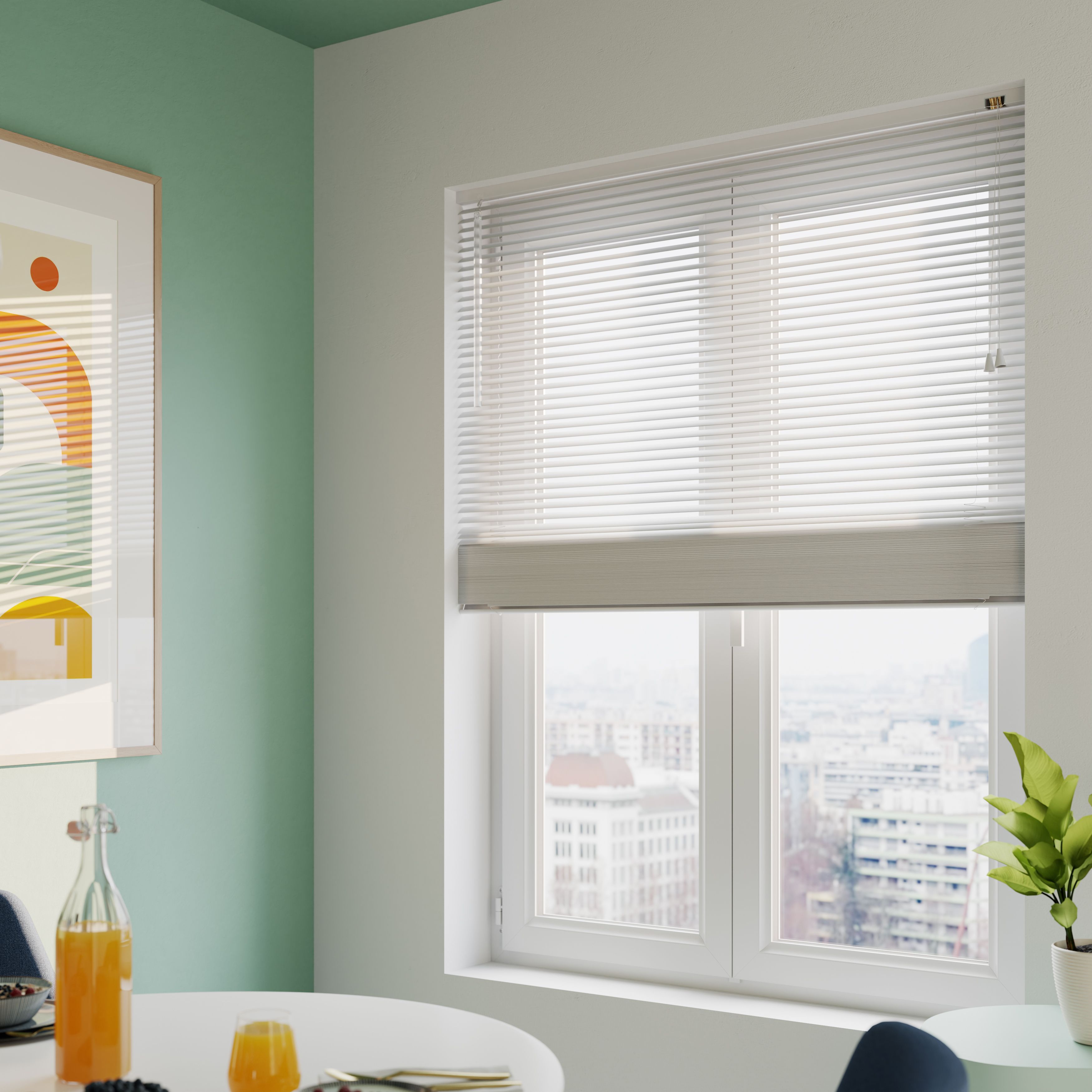 Studio White Aluminium Venetian Blind (W)90cm (L)180cm