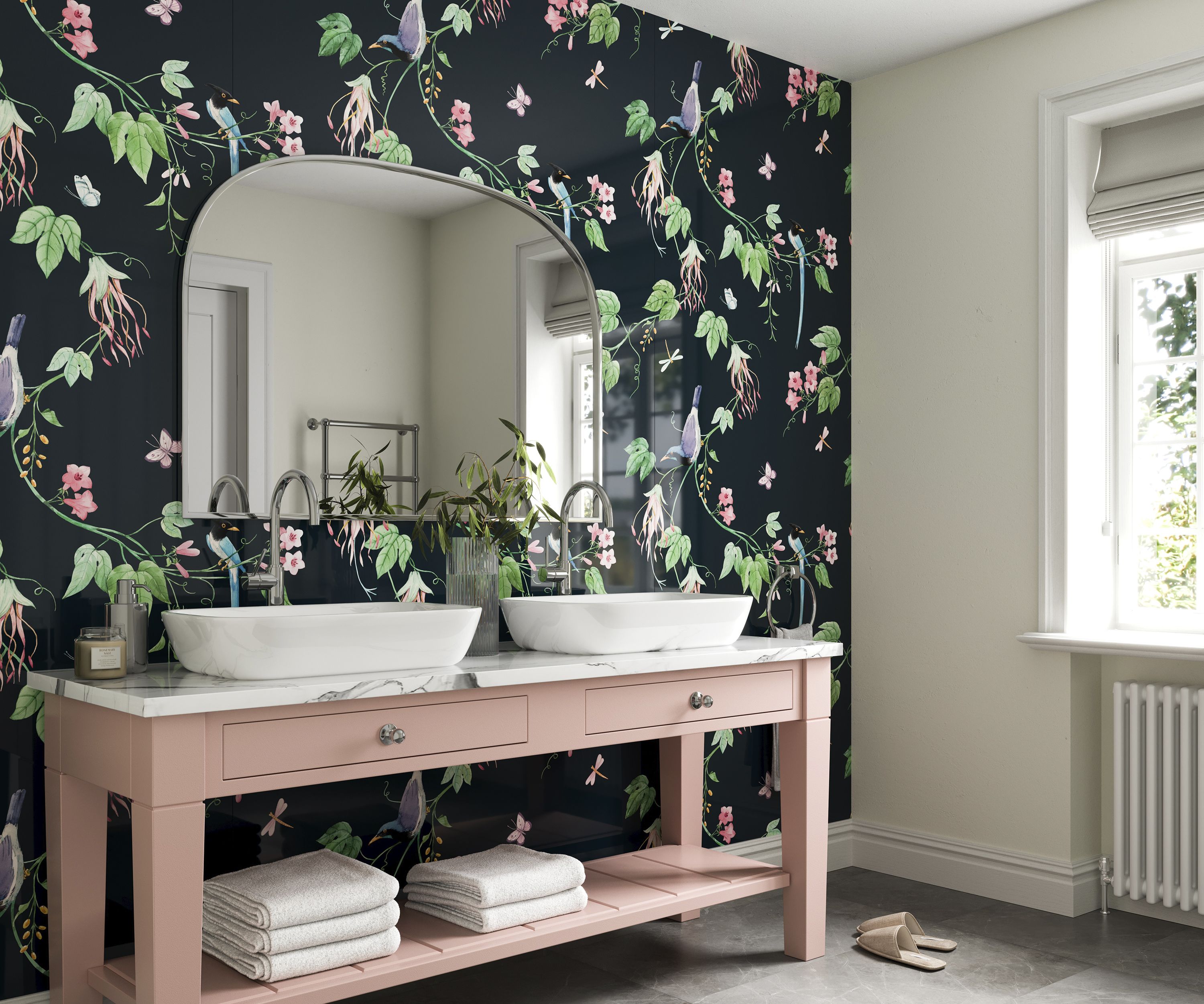 Stylepanel Acrylic Bathroom Decorative panel (H)2400mm (W)1200mm - Gloss Green Elegance