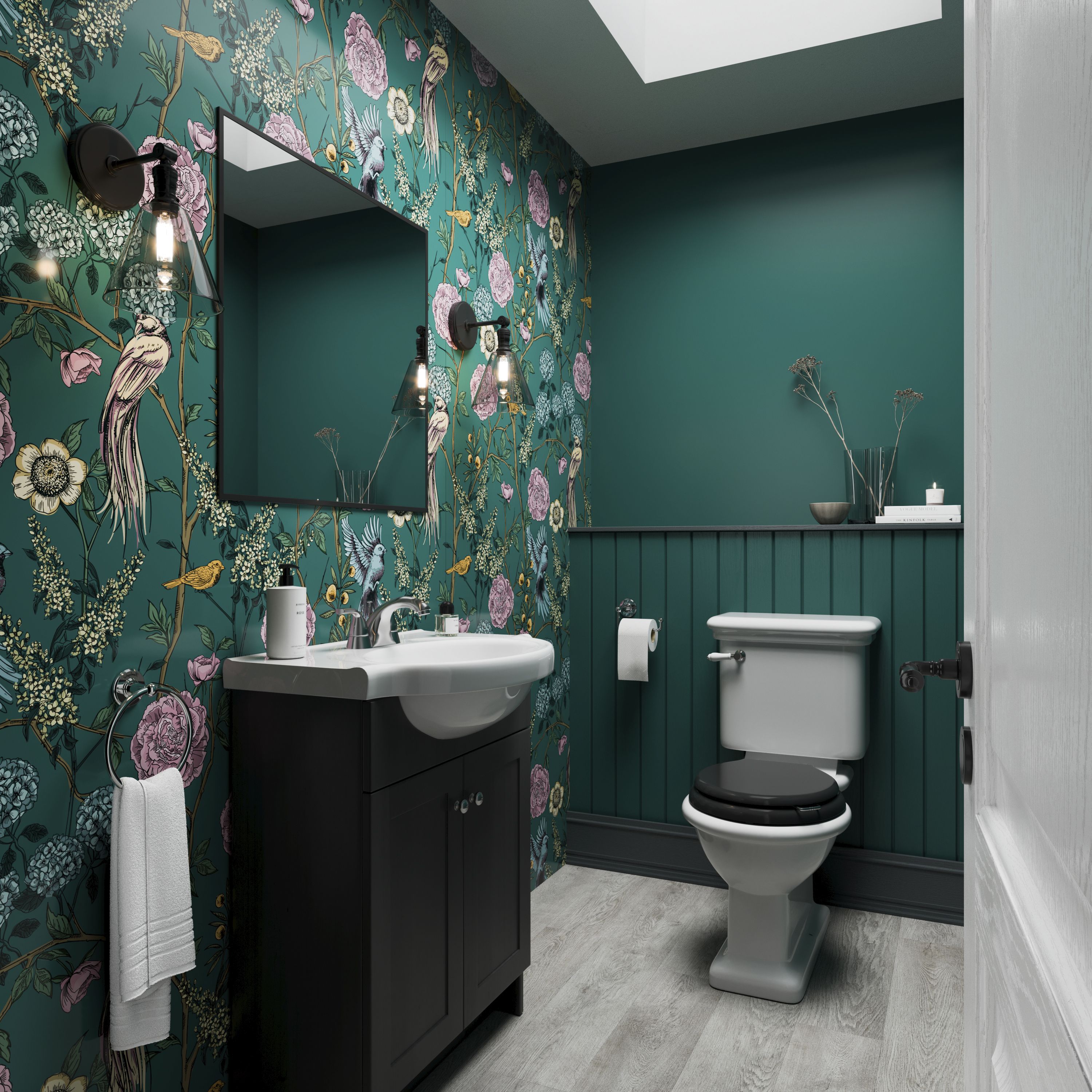 Stylepanel Acrylic Bathroom Decorative panel (H)2400mm (W)896mm - Gloss Green Vintage