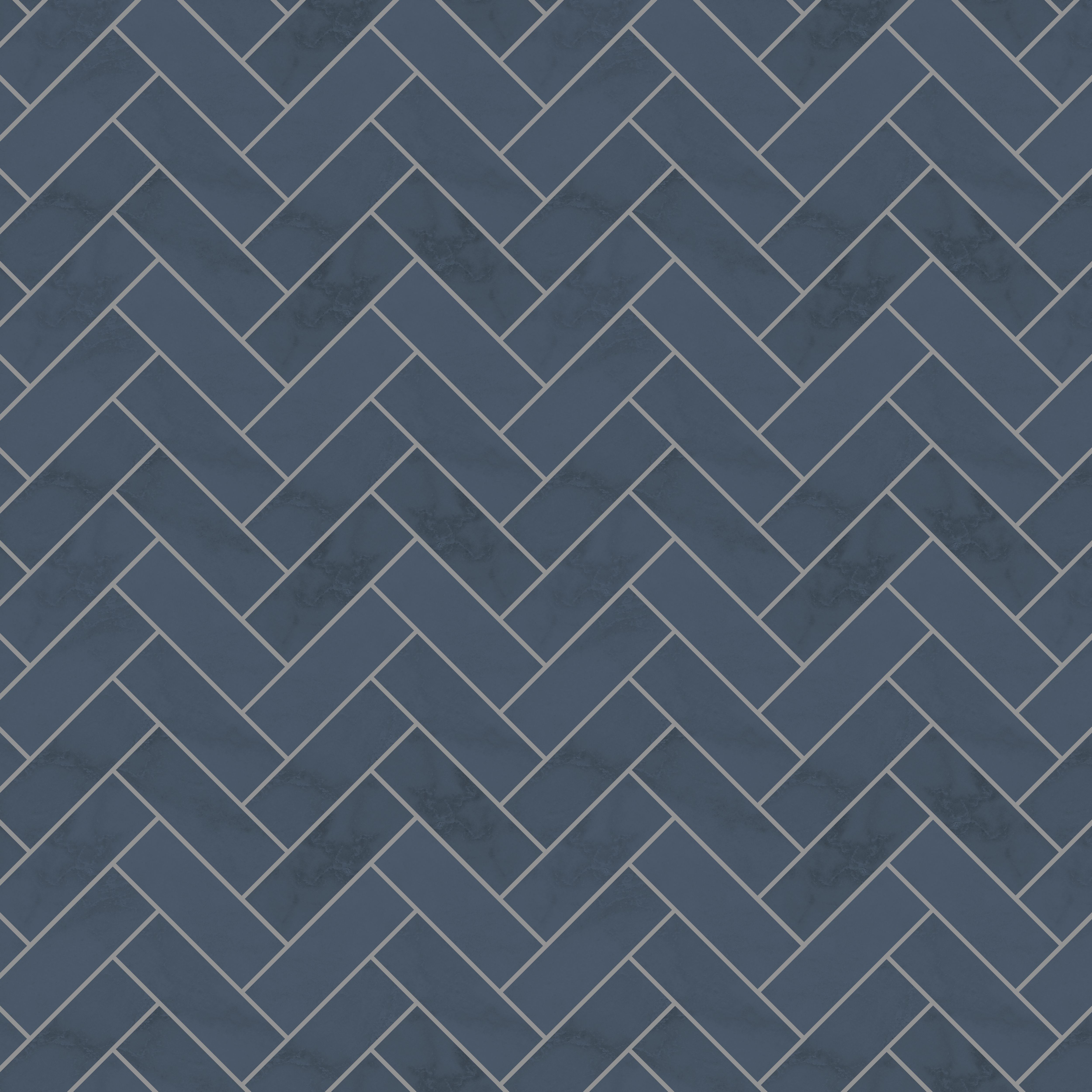 Stylepanel Acrylic Bathroom Decorative panel (H)2400mm (W)896mm - Gloss Navy Chevron