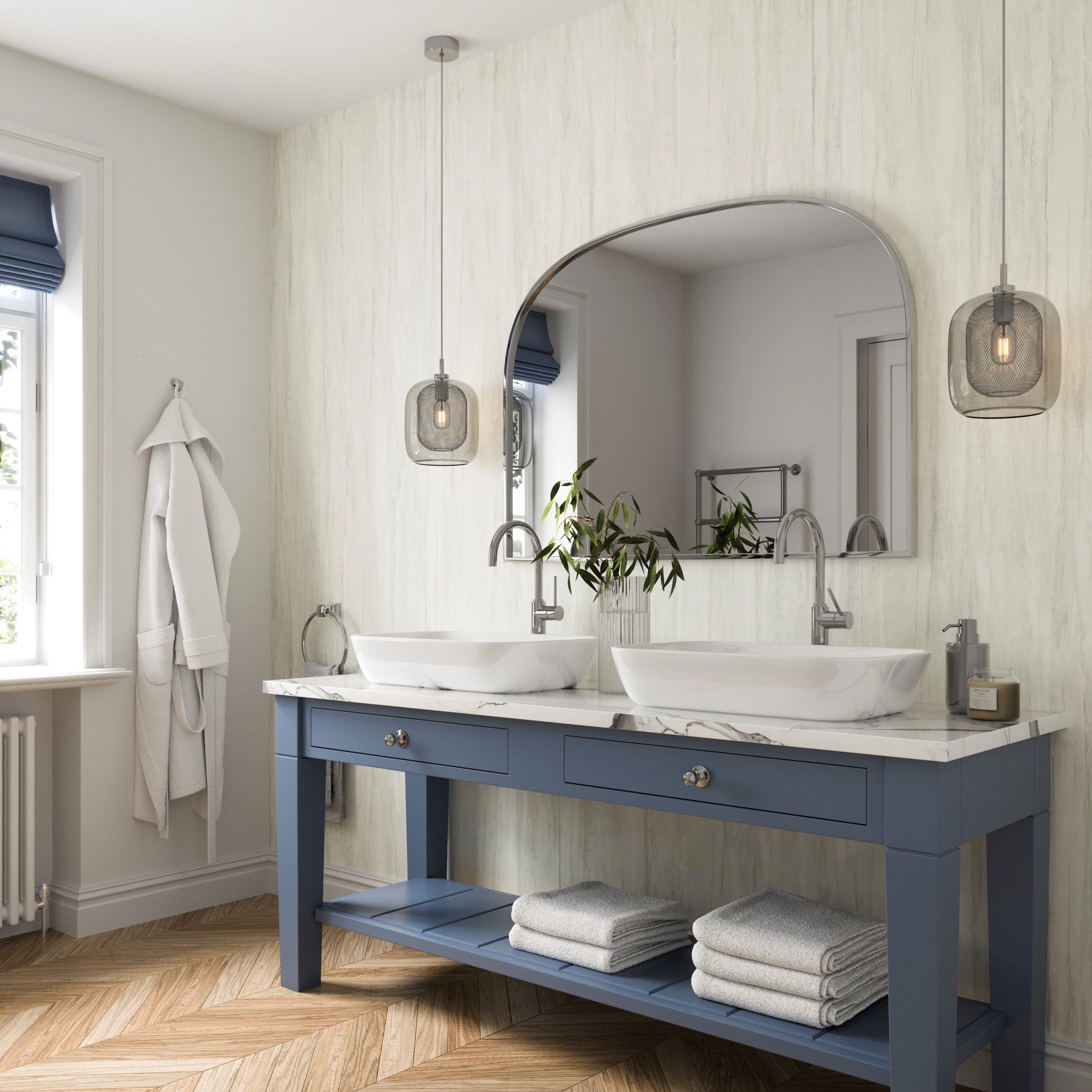 Stylepanel Laminated Bathroom Decorative panel (H)2440mm (W)1200mm - Matt Grey Washed Wood effect