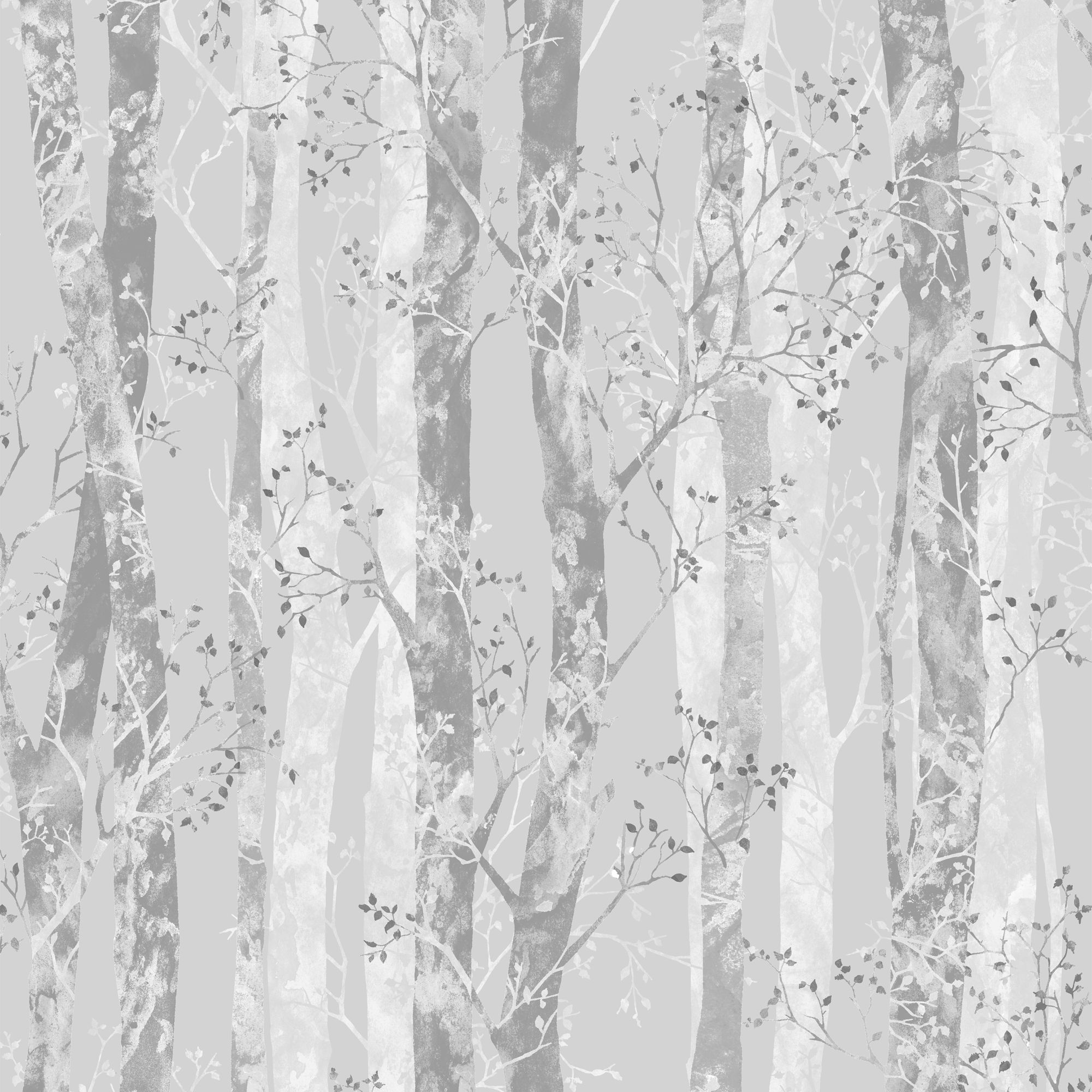 Sublime Dappled trees Silver effect Smooth Wallpaper