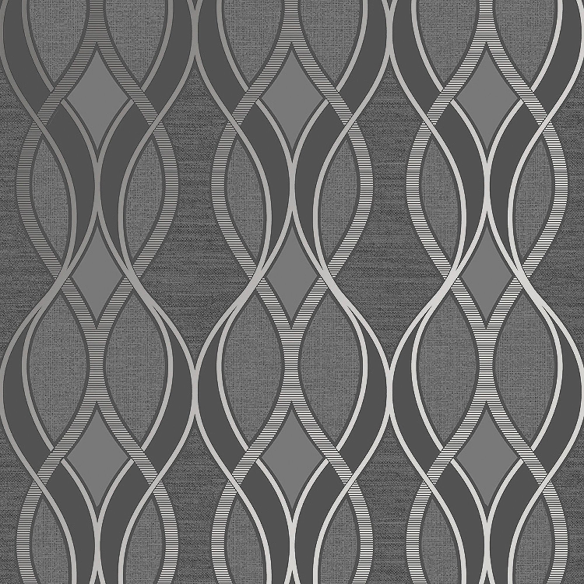 Sublime Dark grey Ribbon geometric Smooth Wallpaper