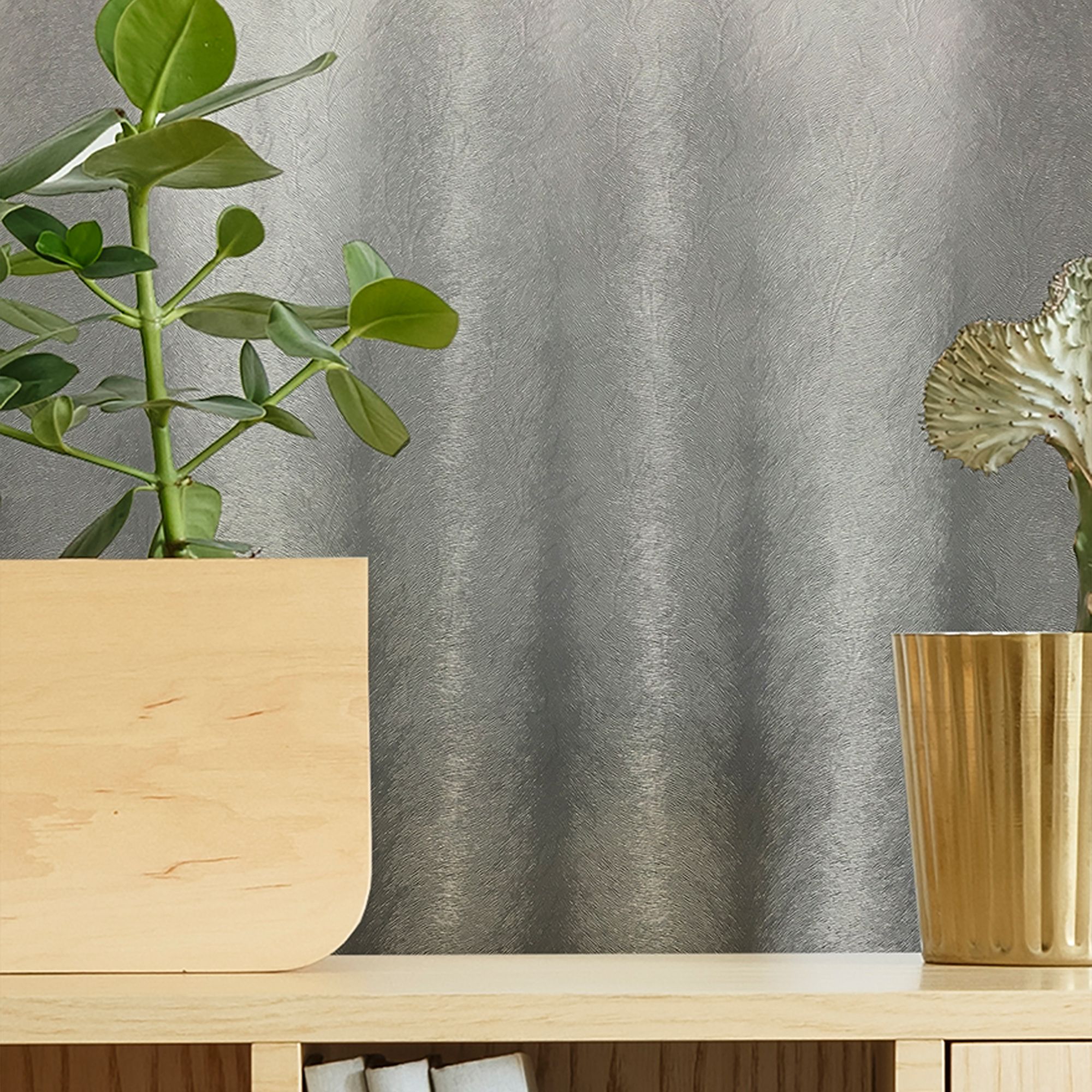 Sublime Fur Silver Smooth Wallpaper Sample