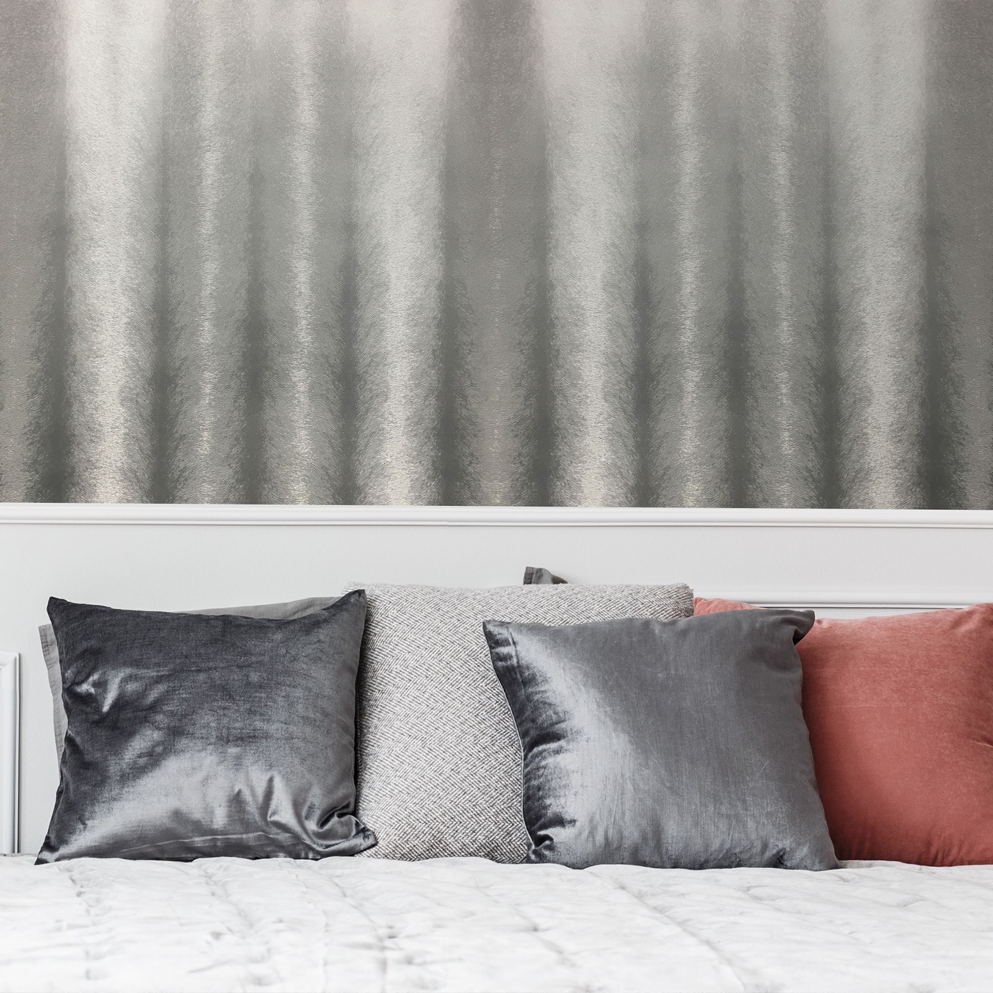 Sublime Fur Silver Smooth Wallpaper Sample