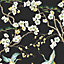 Sublime Japan Black & green Floral Smooth Wallpaper