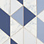 Sublime Marble Navy Metallic effect Geometric Smooth Wallpaper Sample