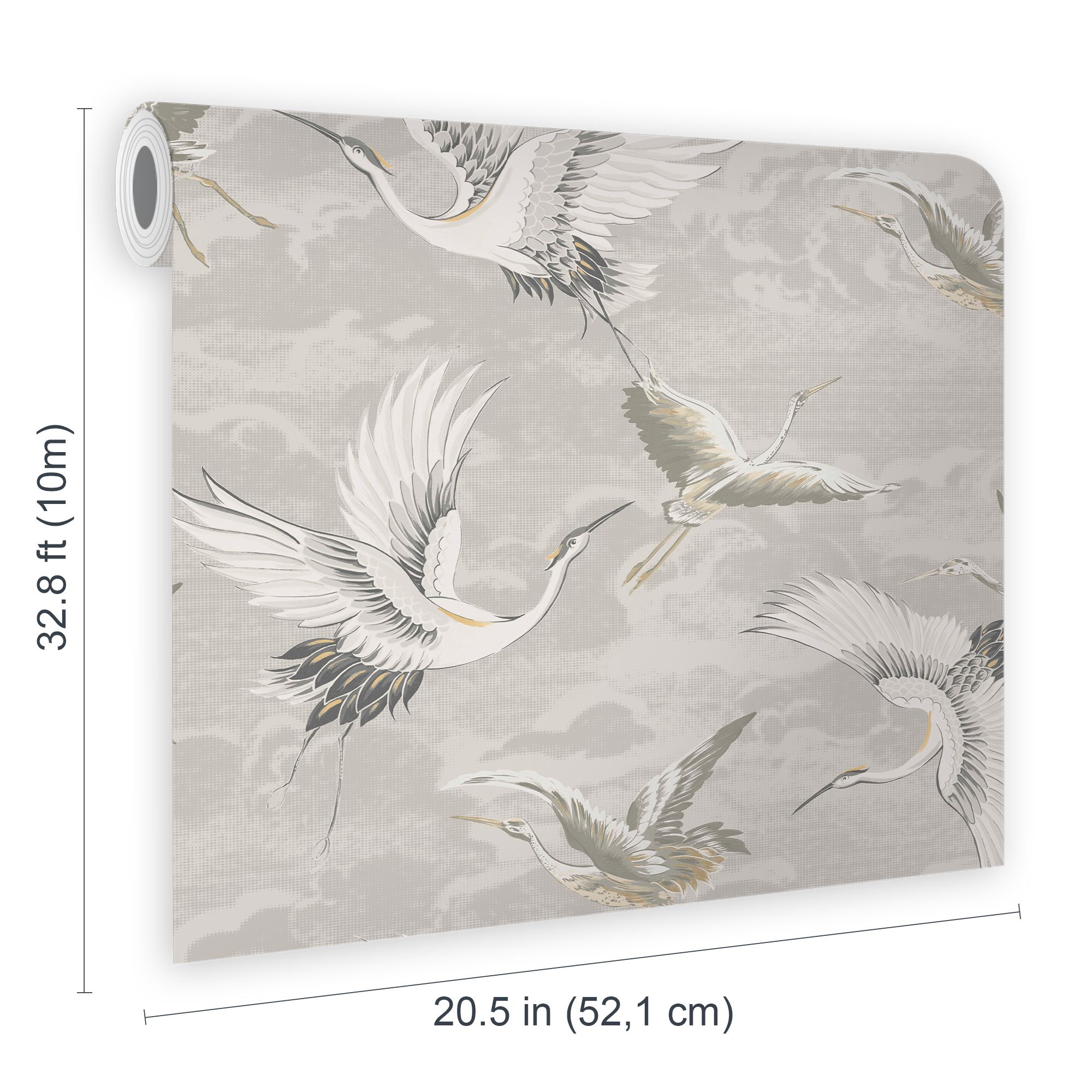 Sublime Neutral Birds Patterned Textured Wallpaper