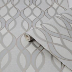 Sublime Ribbon Geometric Rose gold Smooth Wallpaper Sample