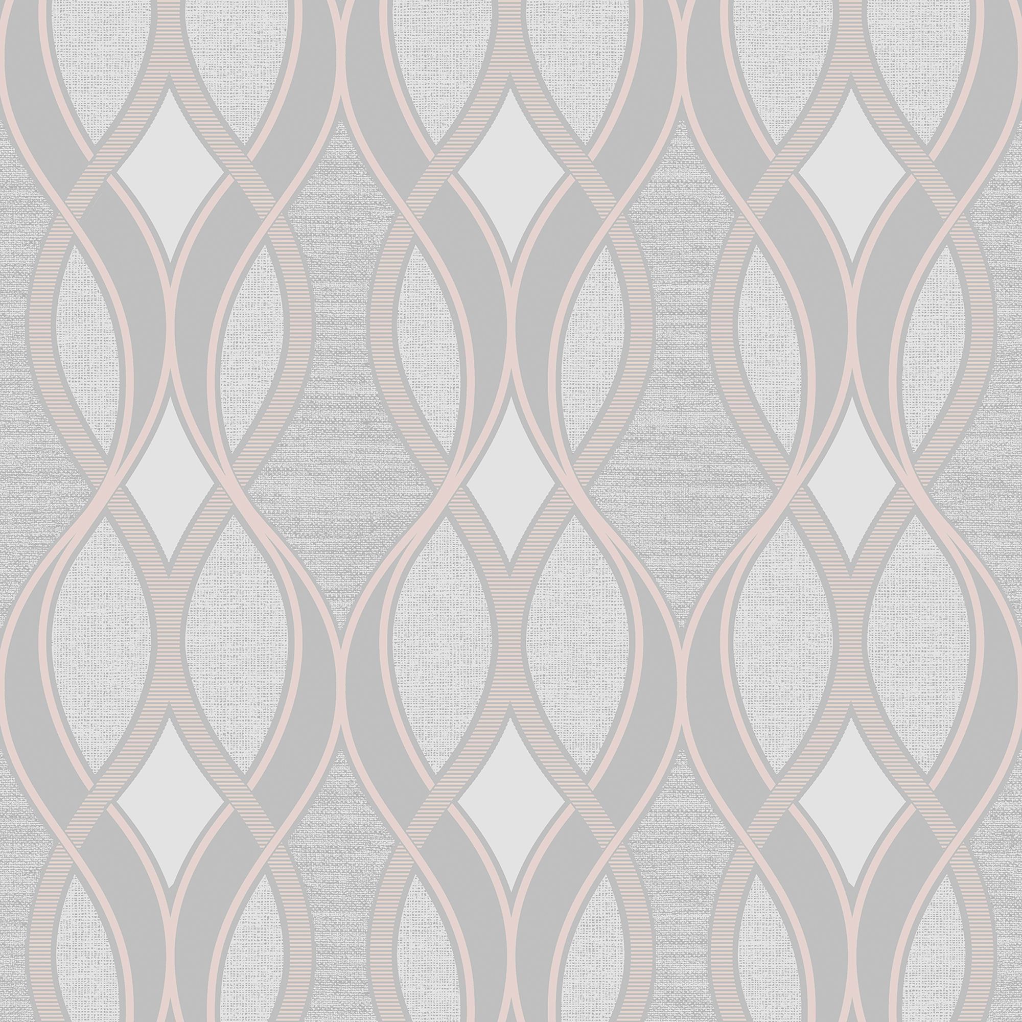 Sublime Ribbon Geometric Rose gold Smooth Wallpaper Sample