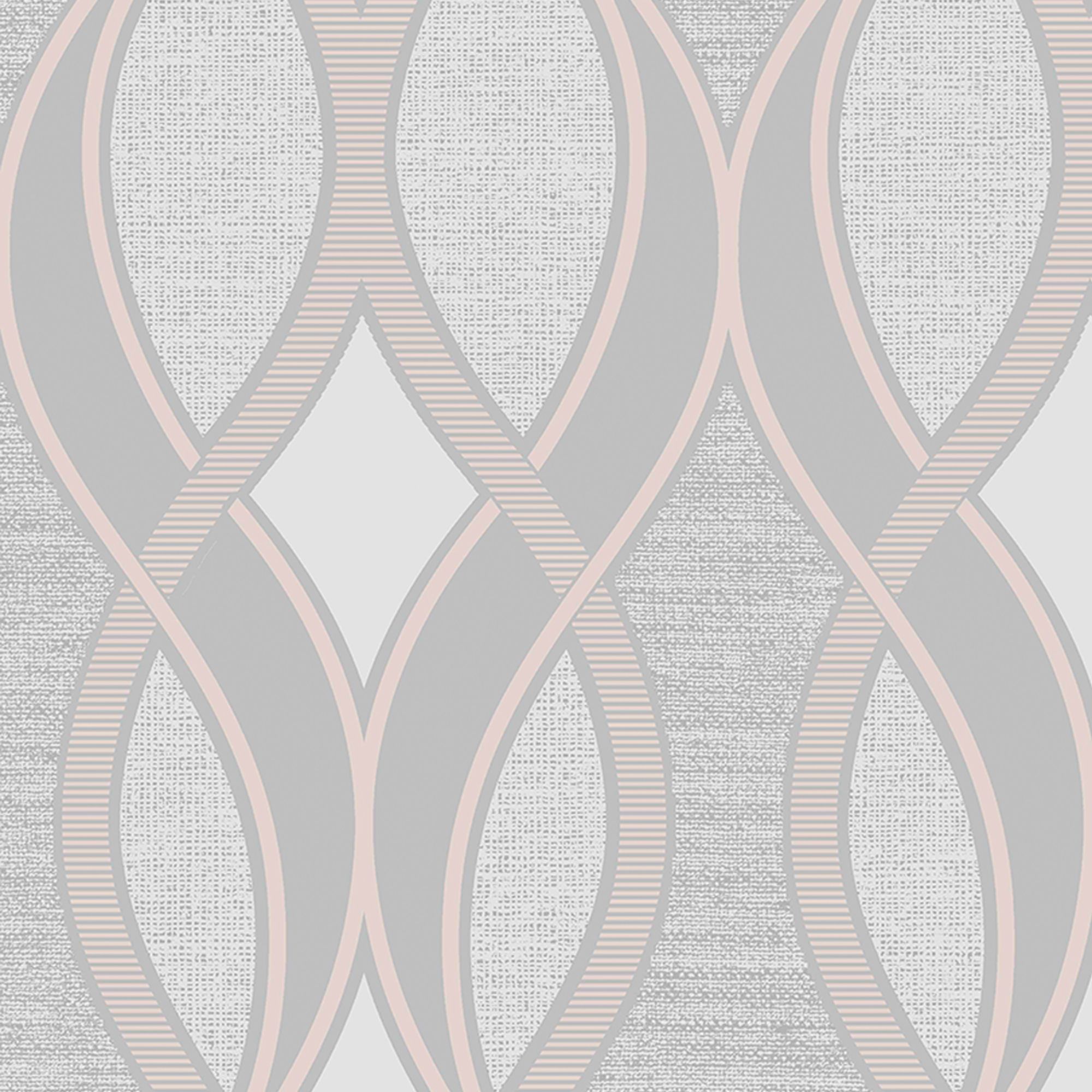 Sublime Ribbon Geometric Rose gold Smooth Wallpaper Sample