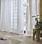 Succusa White Spotted Net Eyelet Voile curtain (W)140cm (L)260cm, Single