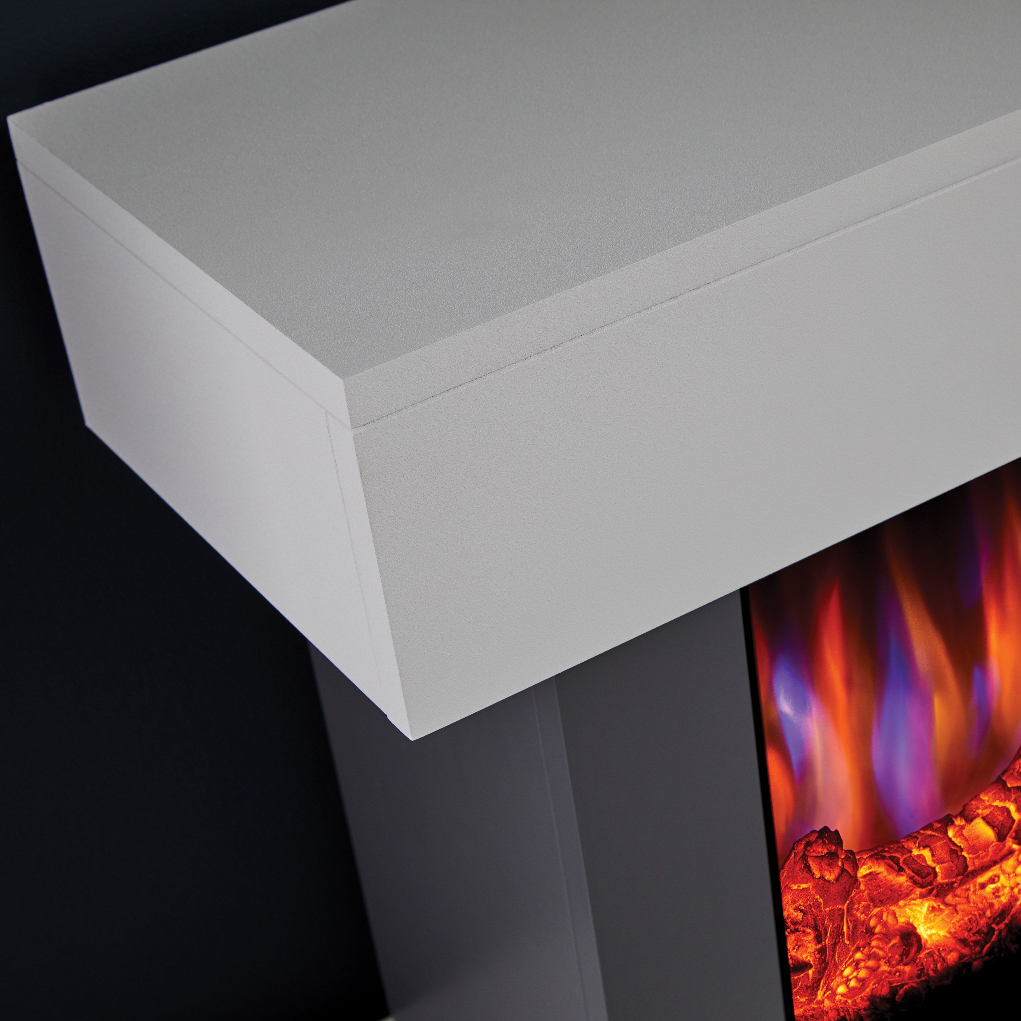 Suncrest Madison Grey & white Stone effect Electric fire suite