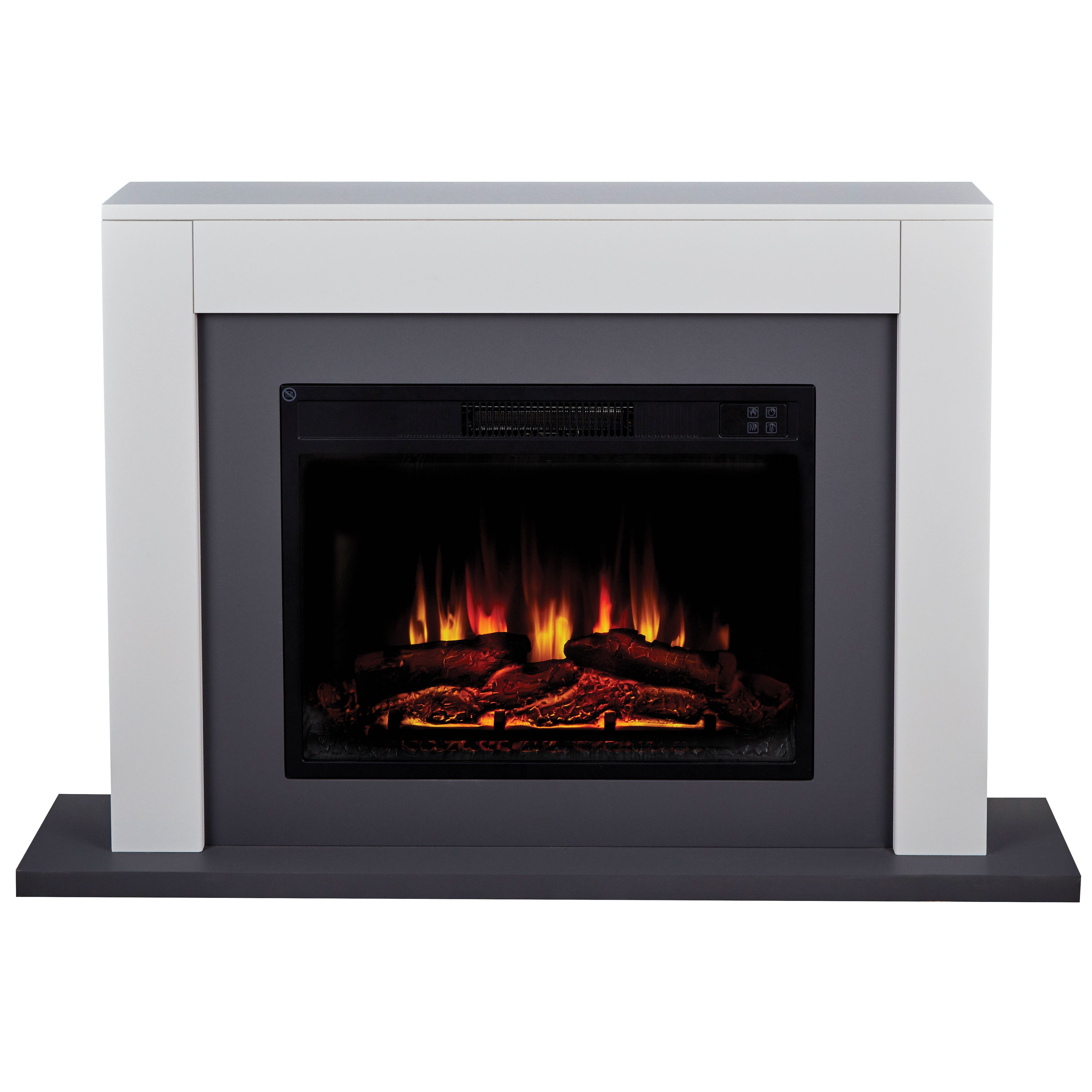 Suncrest Marlow Grey Stone effect Electric fire suite