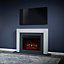 Suncrest Marlow Grey Stone effect Electric fire suite