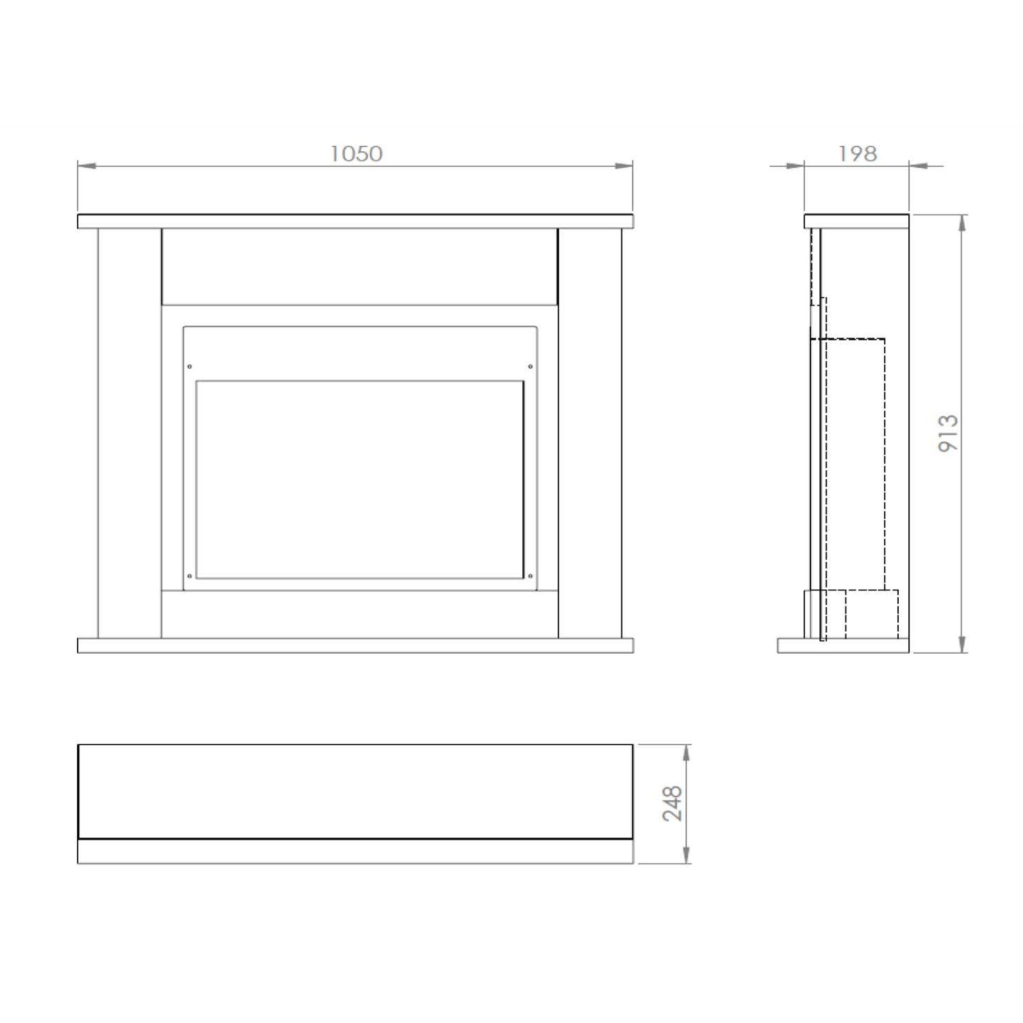 Suncrest Middleton White Electric fire suite