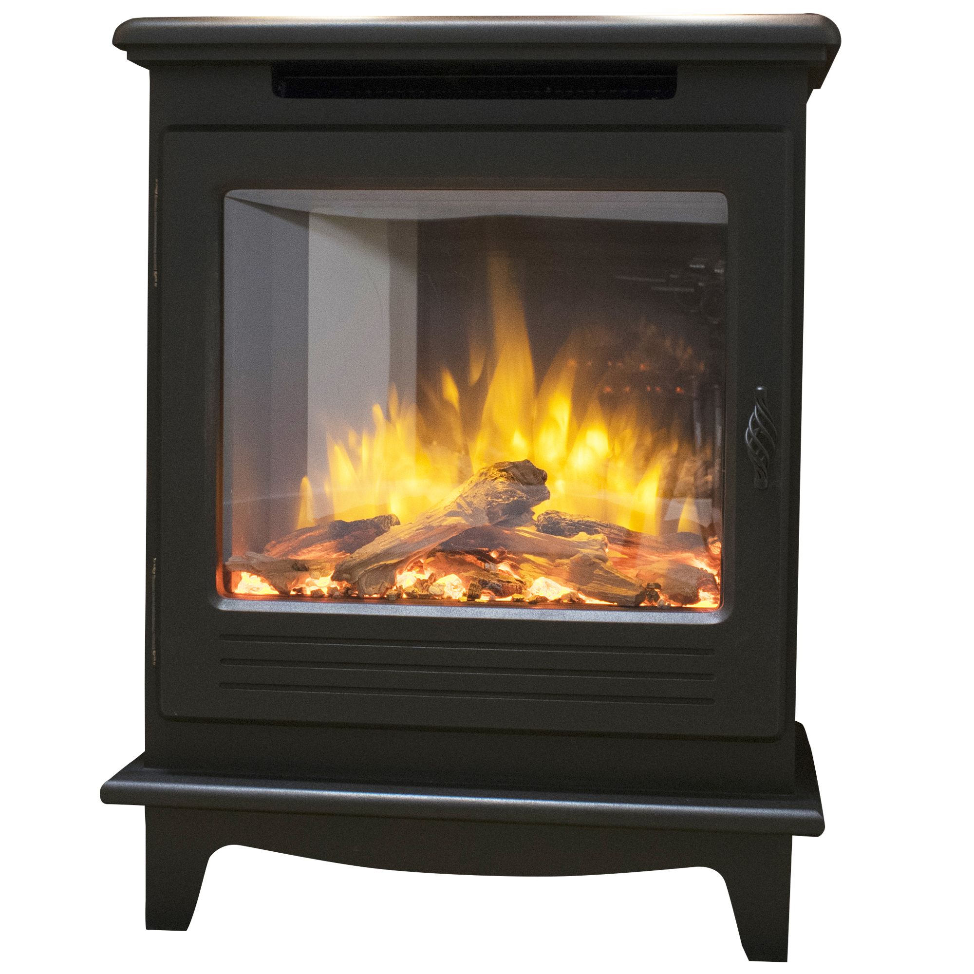 Suncrest Morpeth 2000W Matt Black Cast iron effect Electric Stove (H)648mm (W)500mm