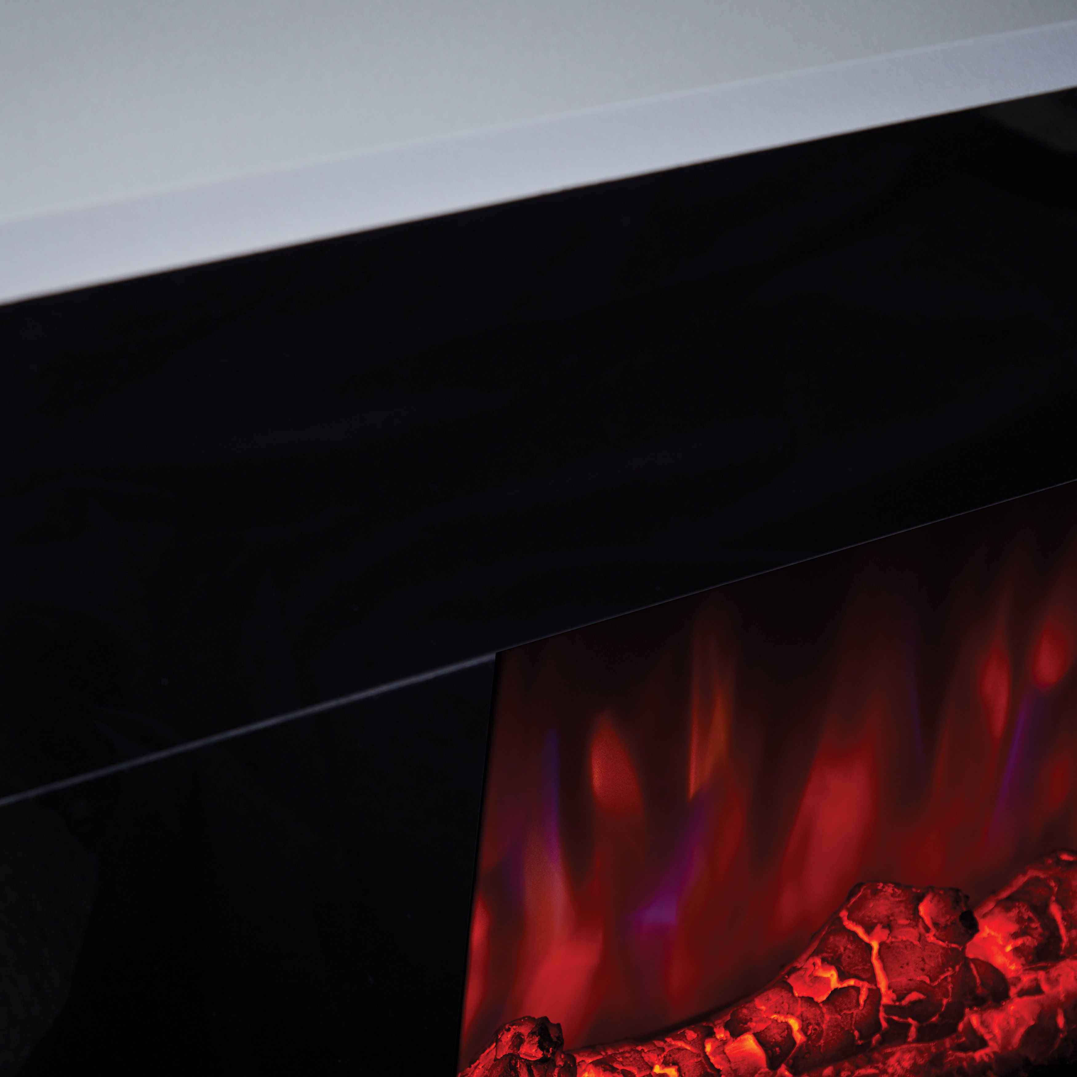 Suncrest Nebraska Black & white Stone effect Electric fire suite