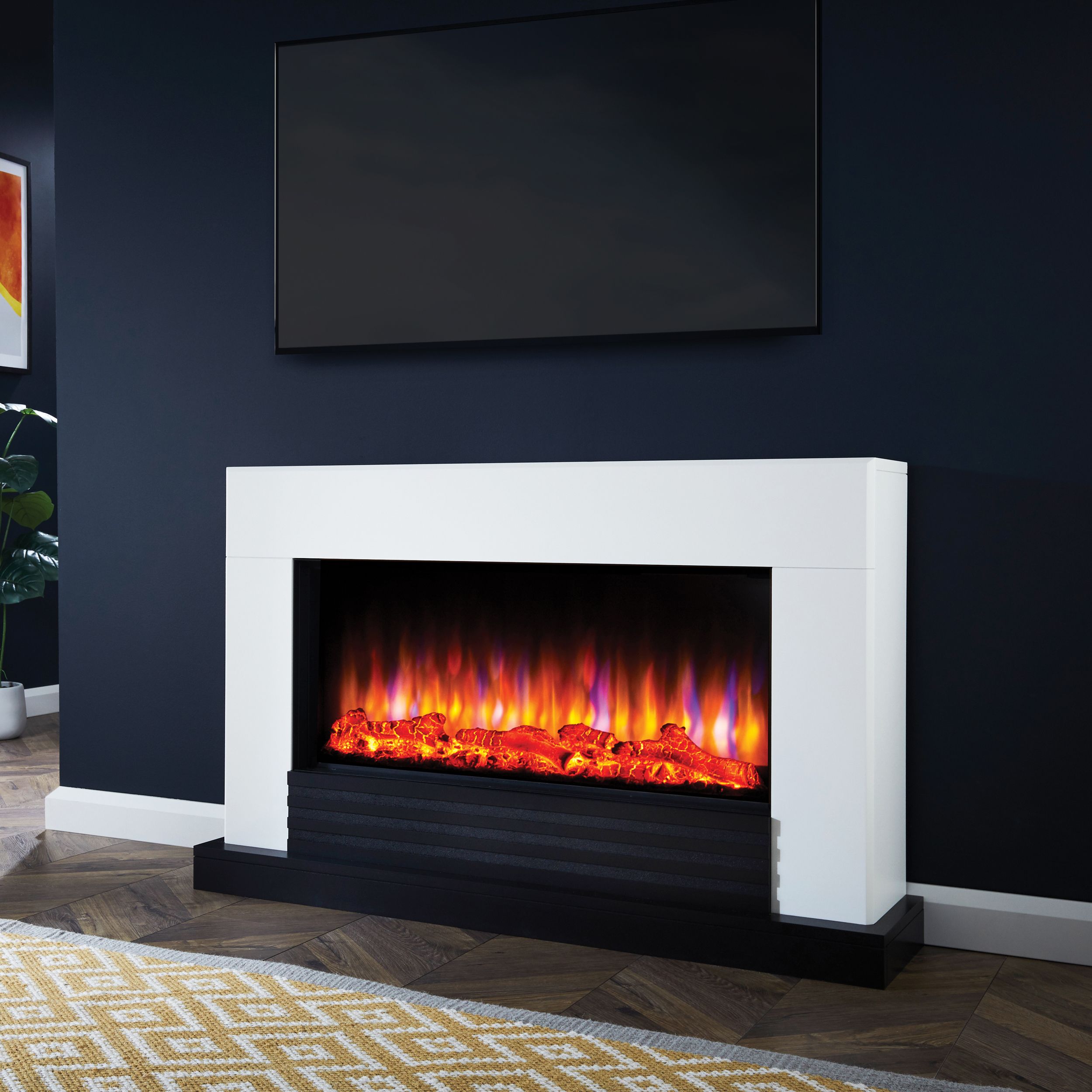 Suncrest Raby White Electric fire suite