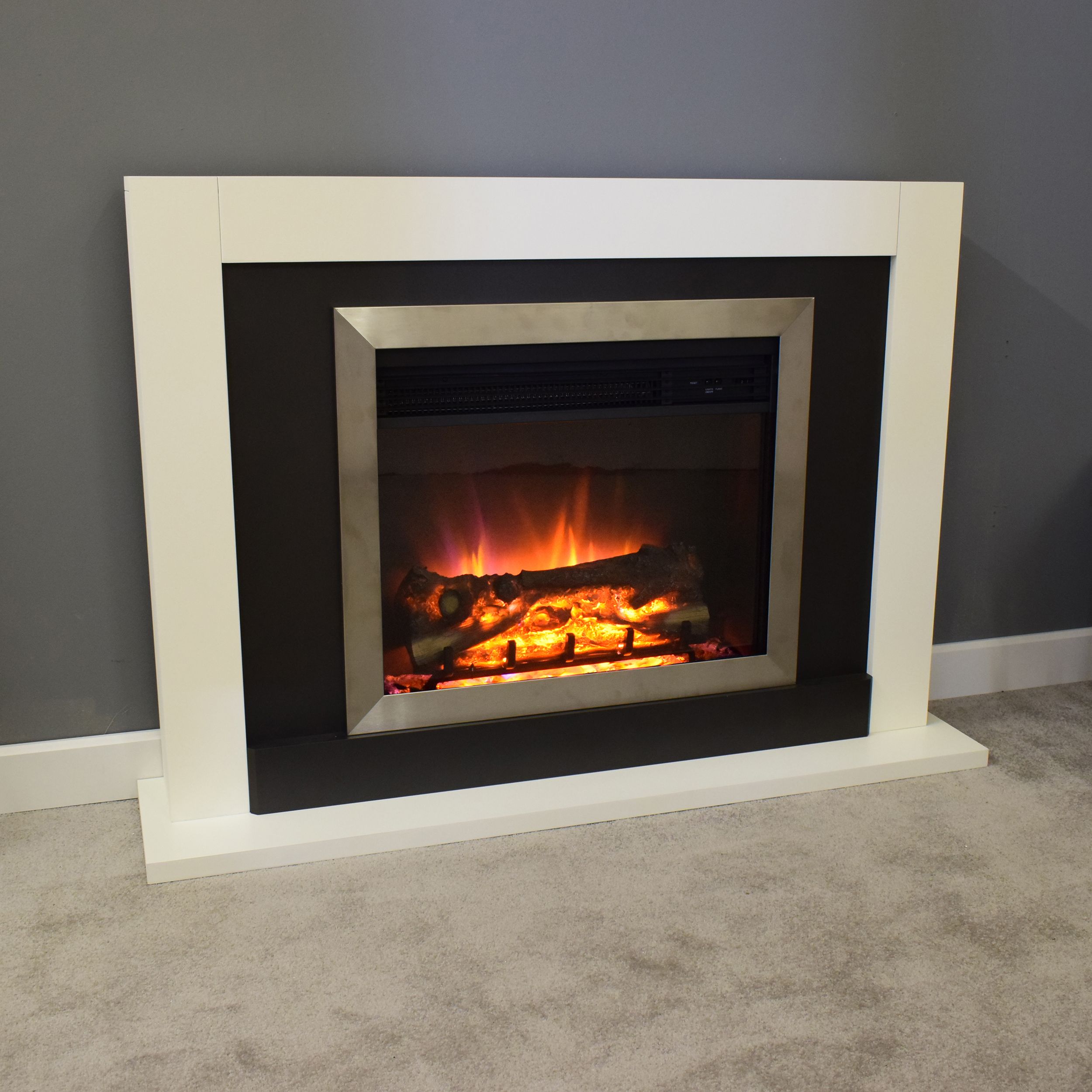 Suncrest Romney White Electric fire suite