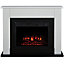 Suncrest Ryedale Black & white Textured stone effect Electric fire suite
