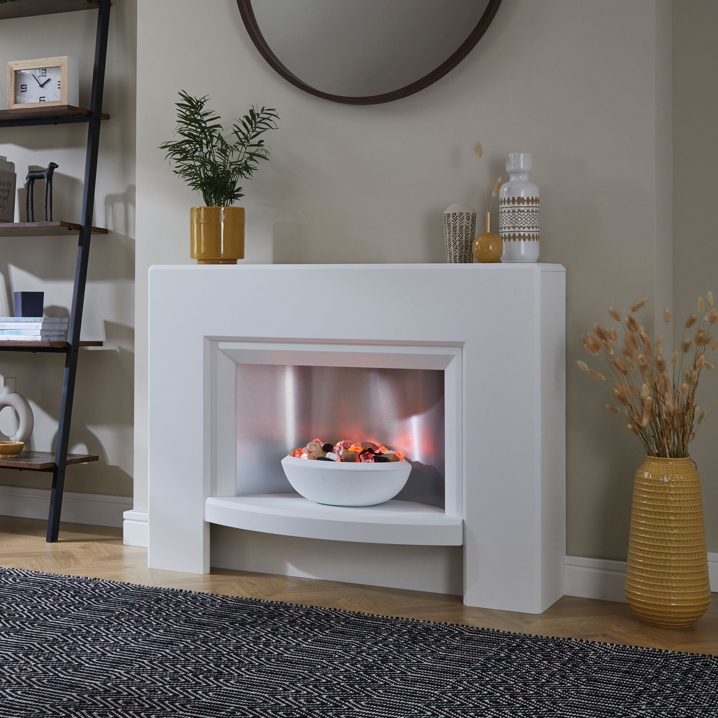 Suncrest Stockeld White Electric fire suite