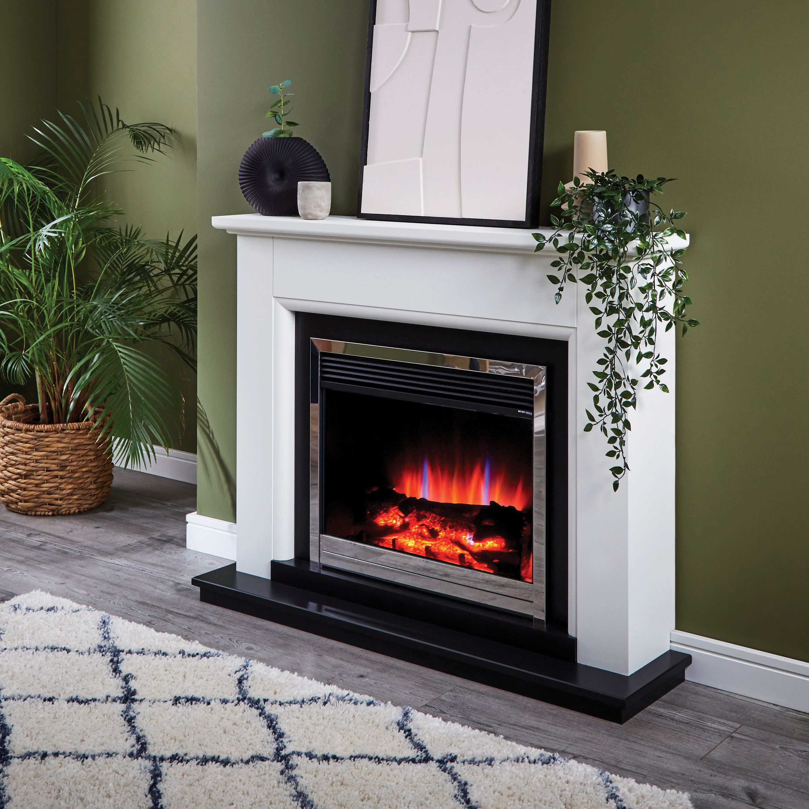 Suncrest Talen White Electric fire suite