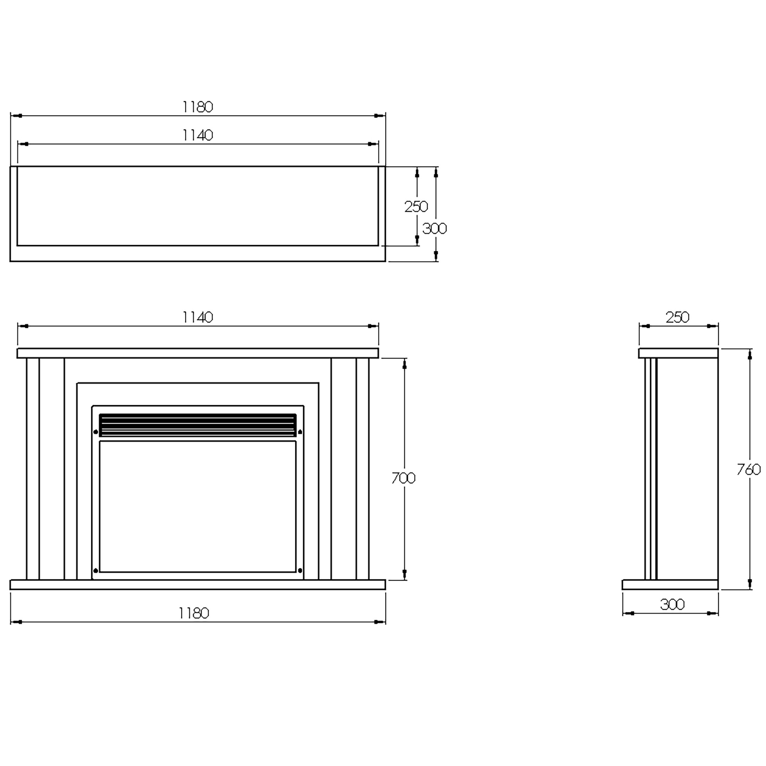 Suncrest Vermont White Stone effect Electric fire suite