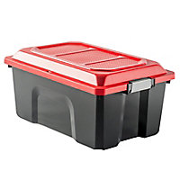 Sundis Black & red 40L Stackable Toy Storage trunk & Lid