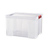 Sundis Clip & store Heavy duty Clear Rectangular 75L Plastic Stackable Storage box & Integrated