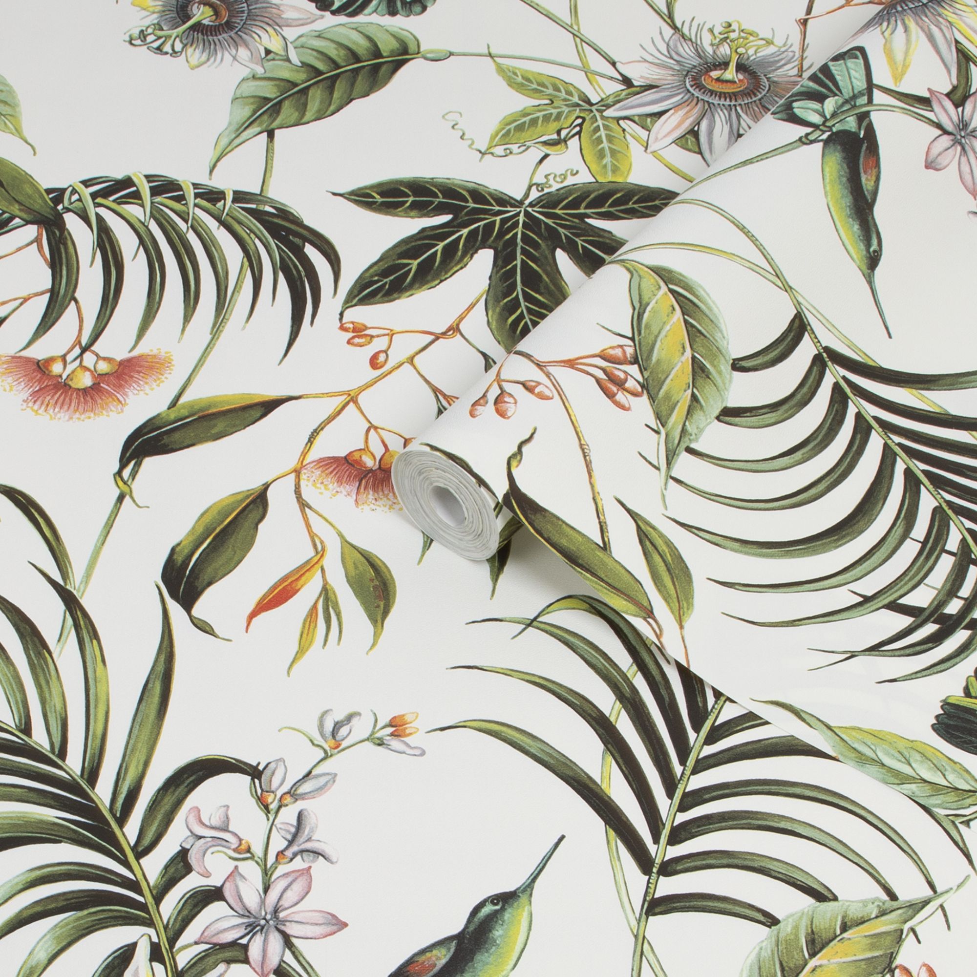 Superfresco Easy Adilah White Leaves Smooth Wallpaper