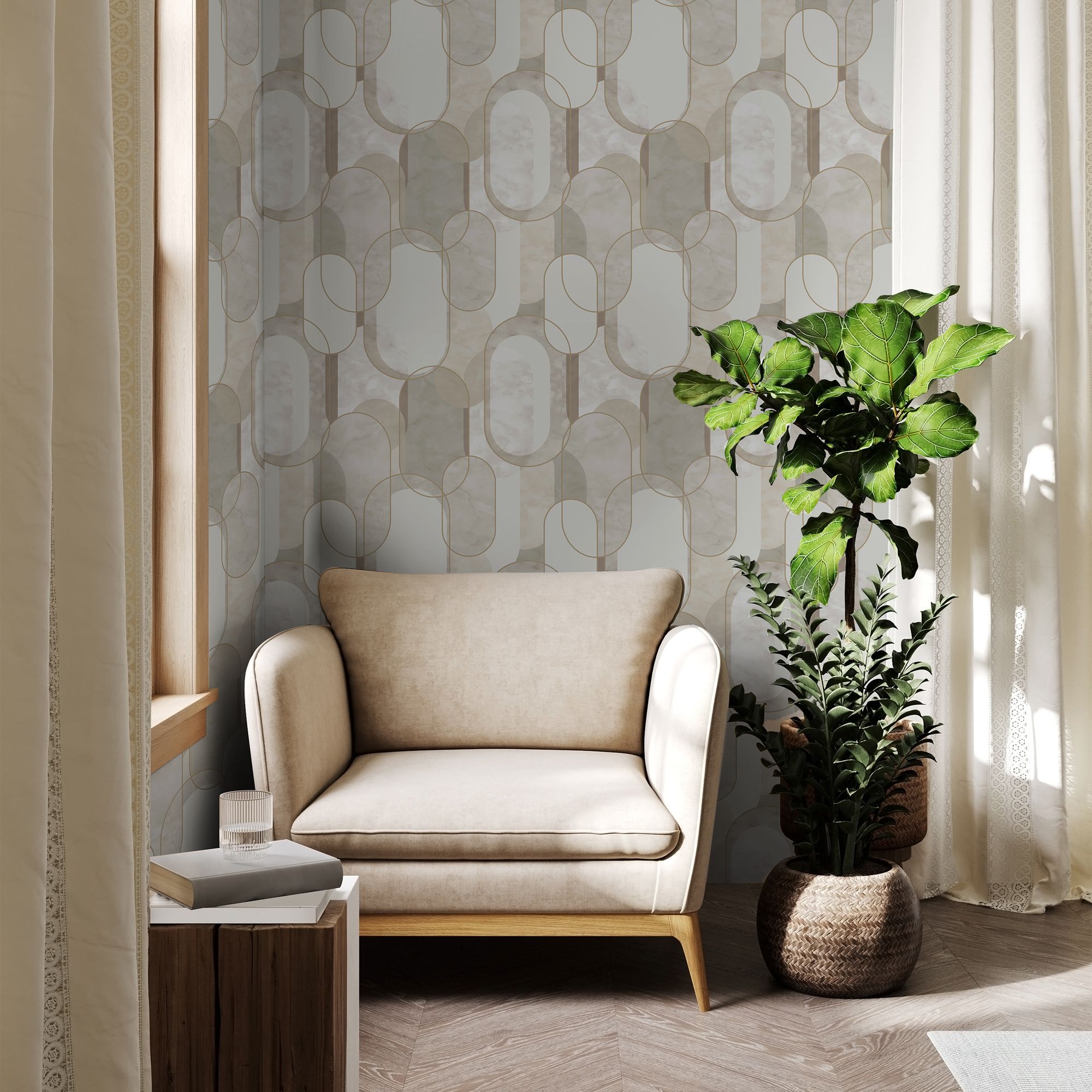 Superfresco Easy Amaranthine Beige Smooth Wallpaper